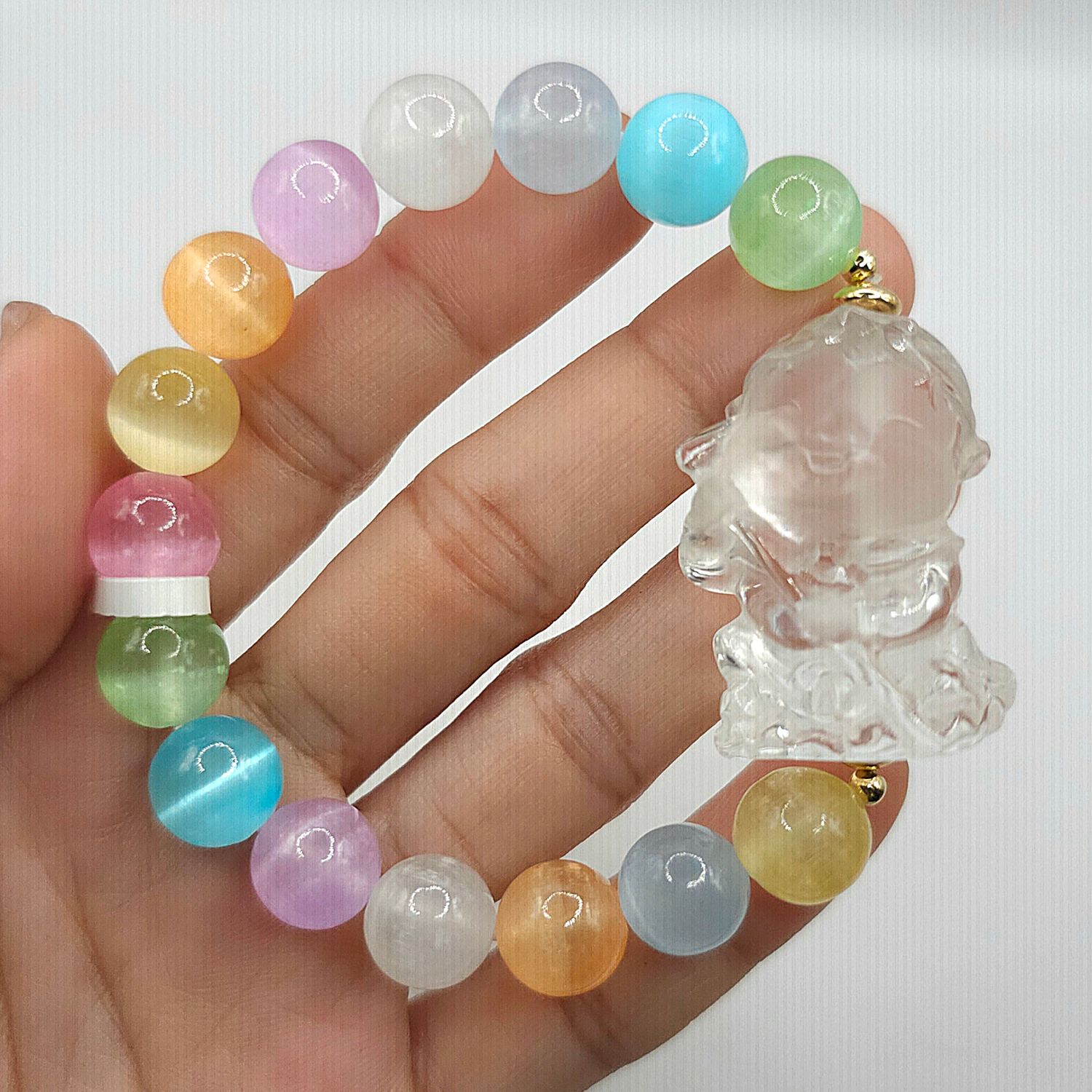 Natural Selenite x Journey to the West Clear Quartz