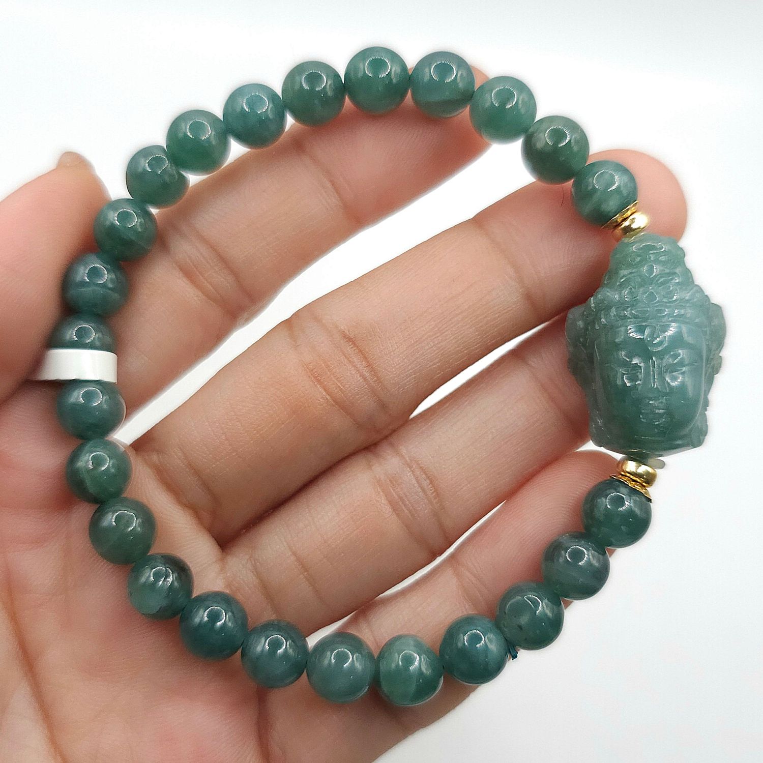 Natural Blue Water Jade with Buddha