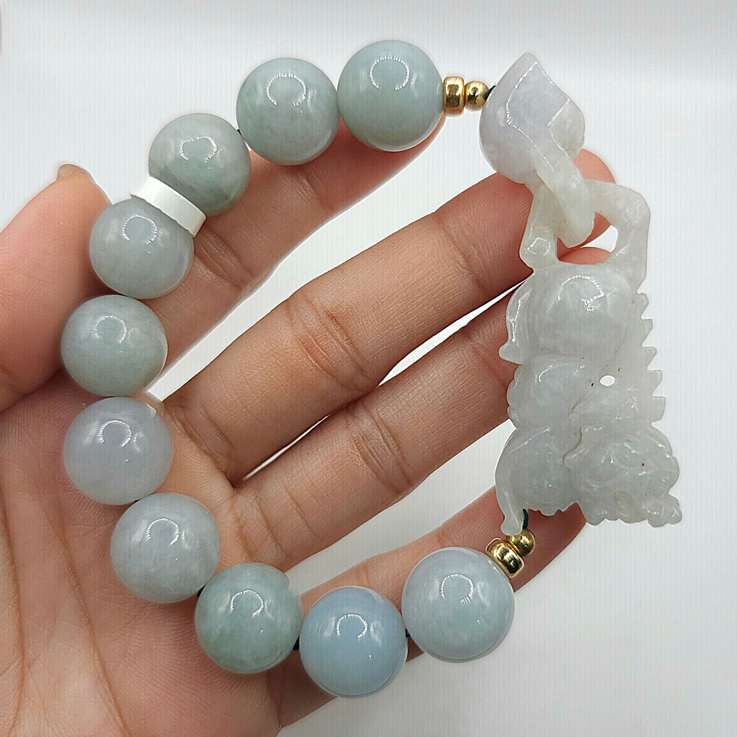 Natural Icy Burma Jade with Pixiu