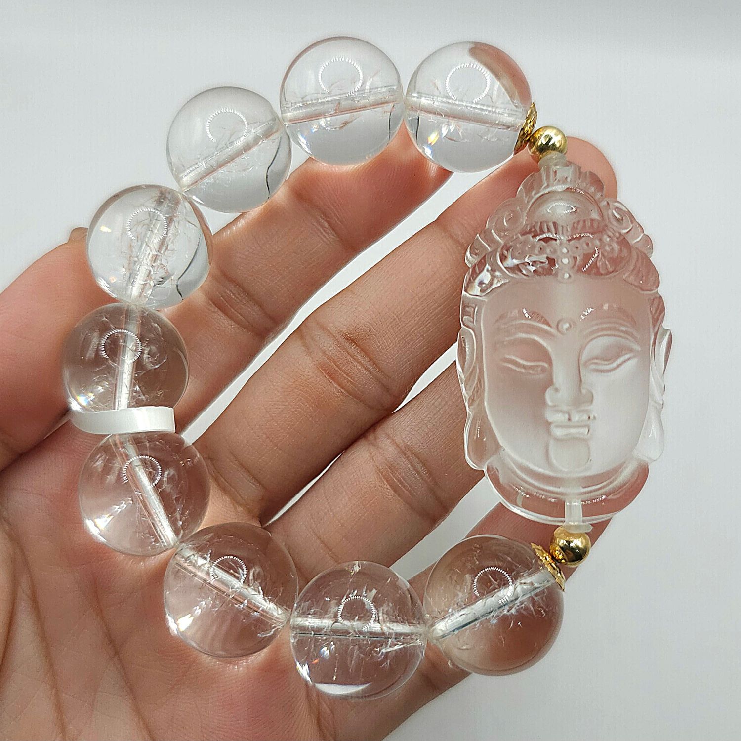 Natural Clear Quartz with Guanyin