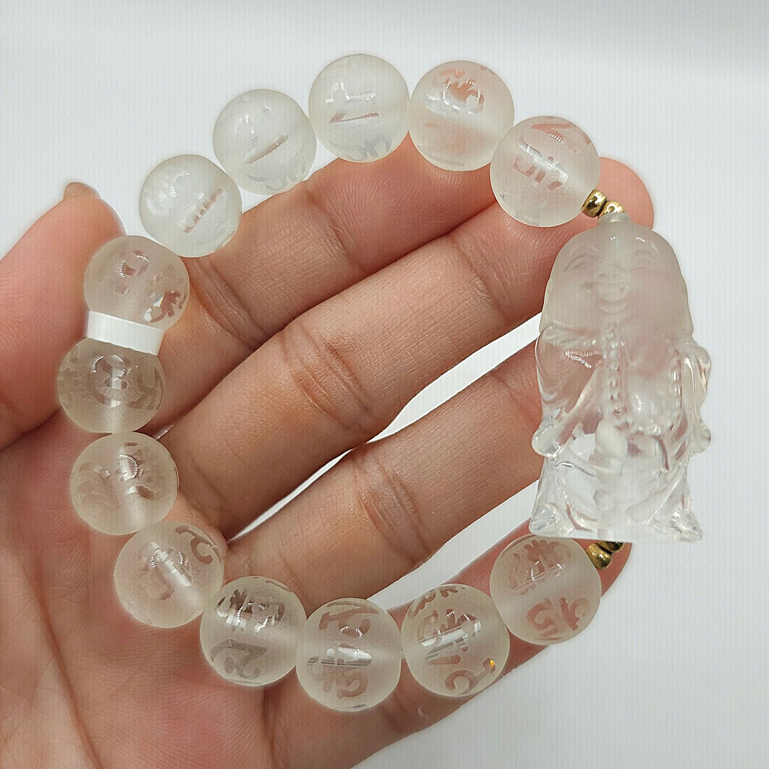 Natural Clear Quartz with Buddha