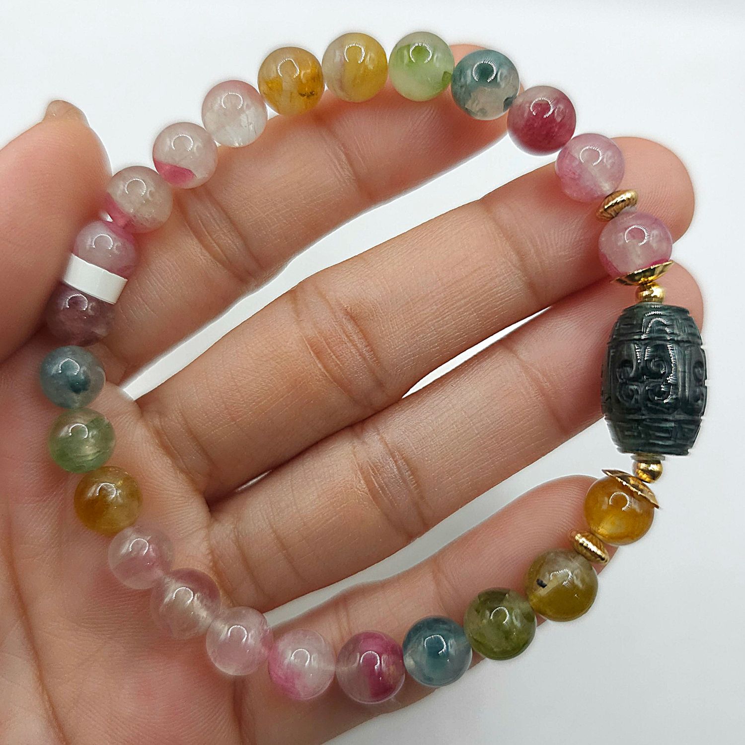 Natural Ice Cream Tourmaline with Lucky Turn