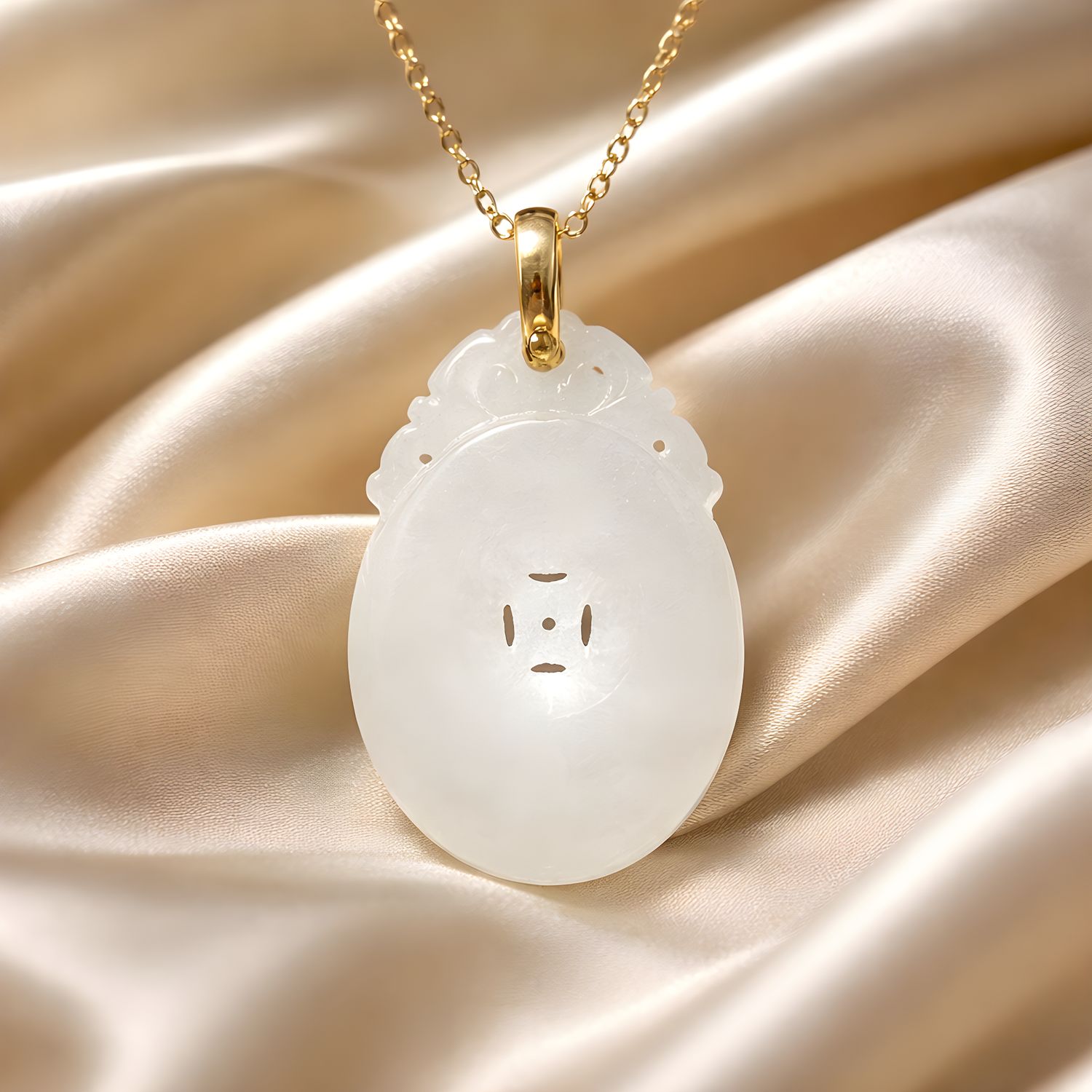 Natural Burma Jade Fortune Necklace