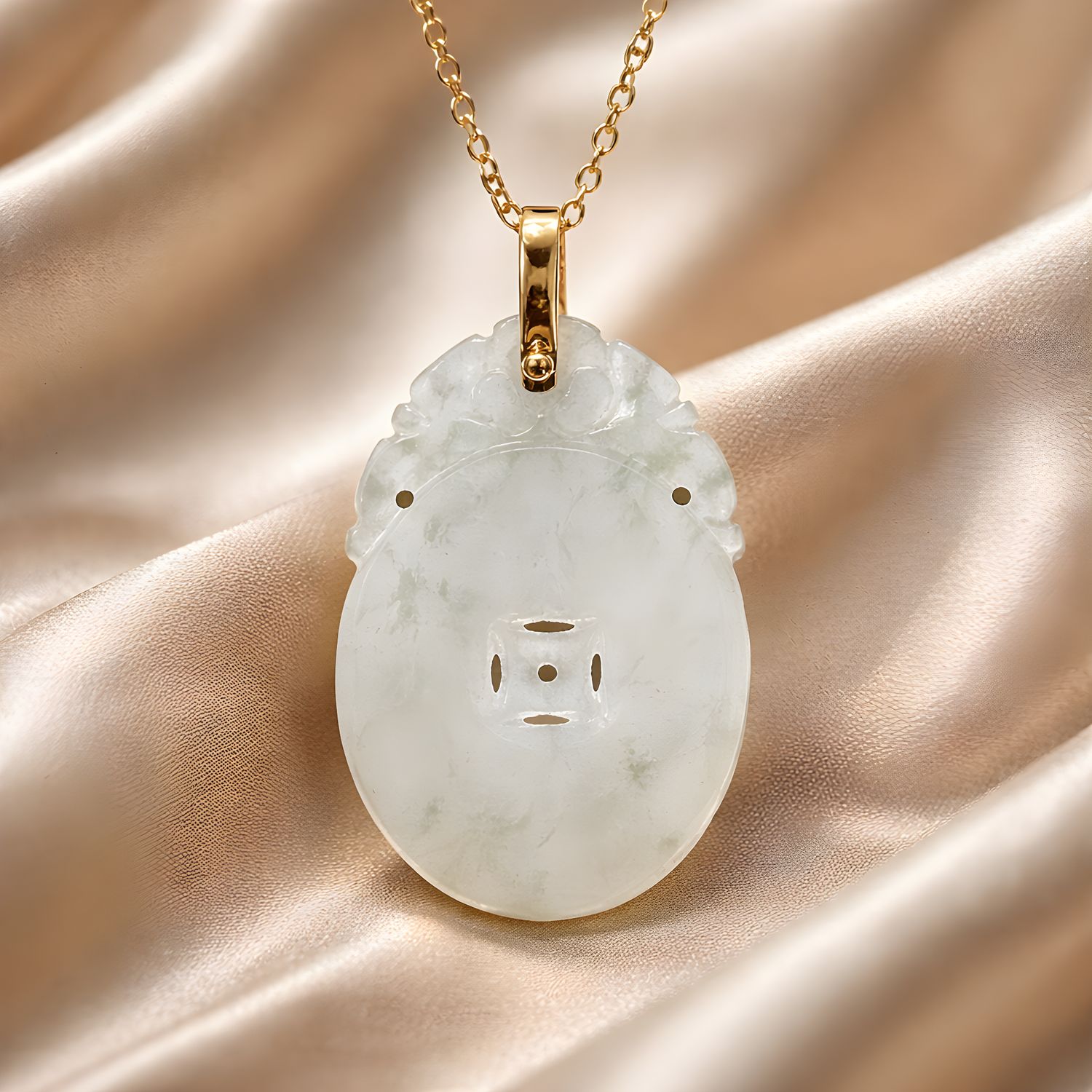 Natural Burma Jade Fortune Necklace