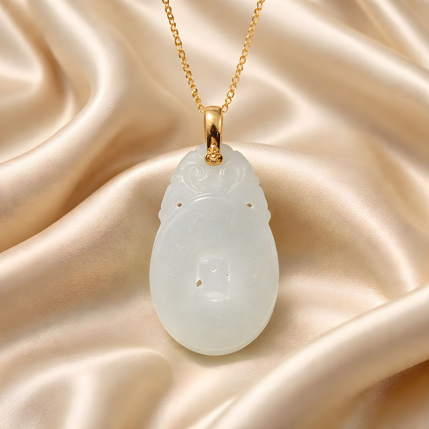 Natural Burma Jade Fortune Necklace