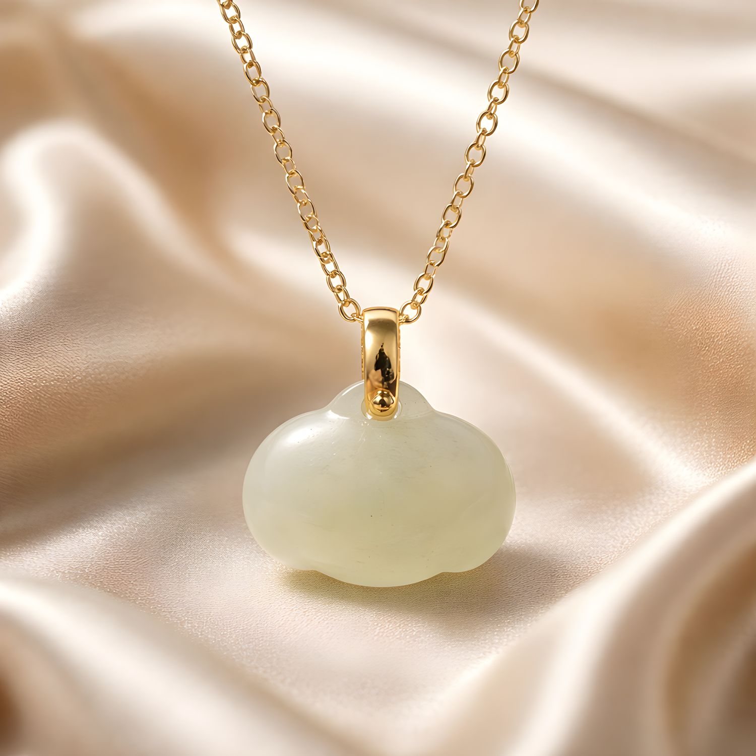 Natural Hetian Jade Fortune Necklace