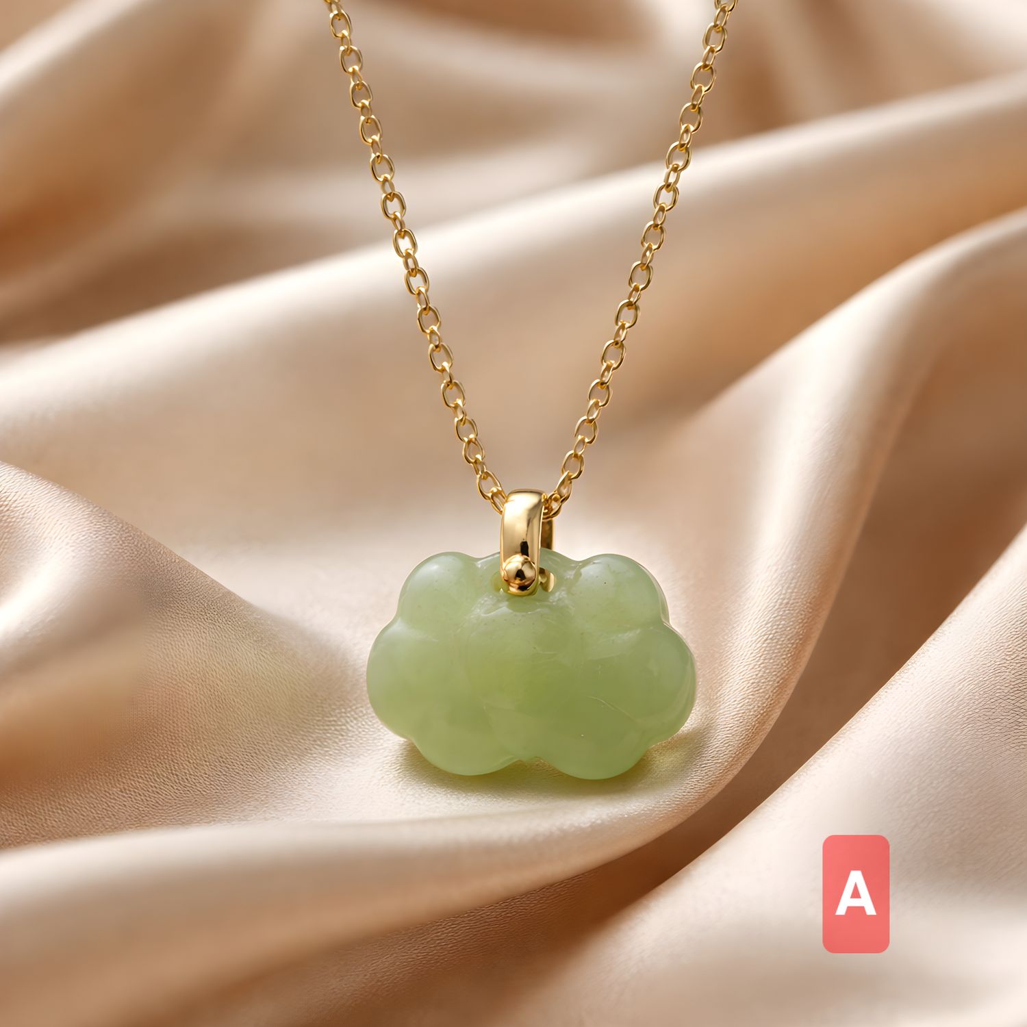 Natural Hetian Jade Ruyi Necklace