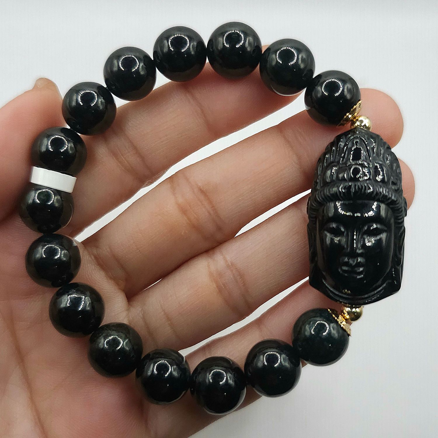 Natural Black Jade with Guanyin