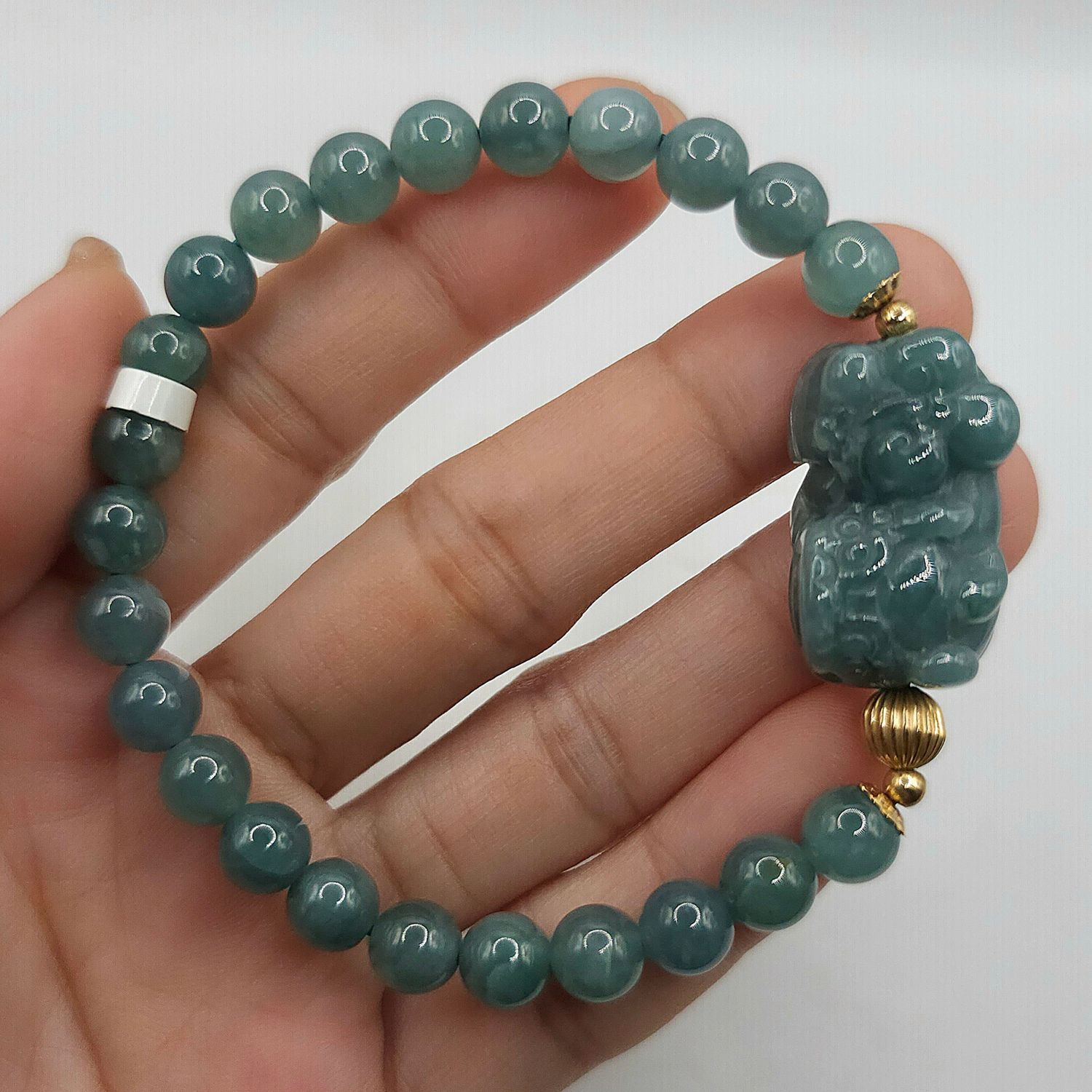 Natural Blue Water Jade with Pixiu