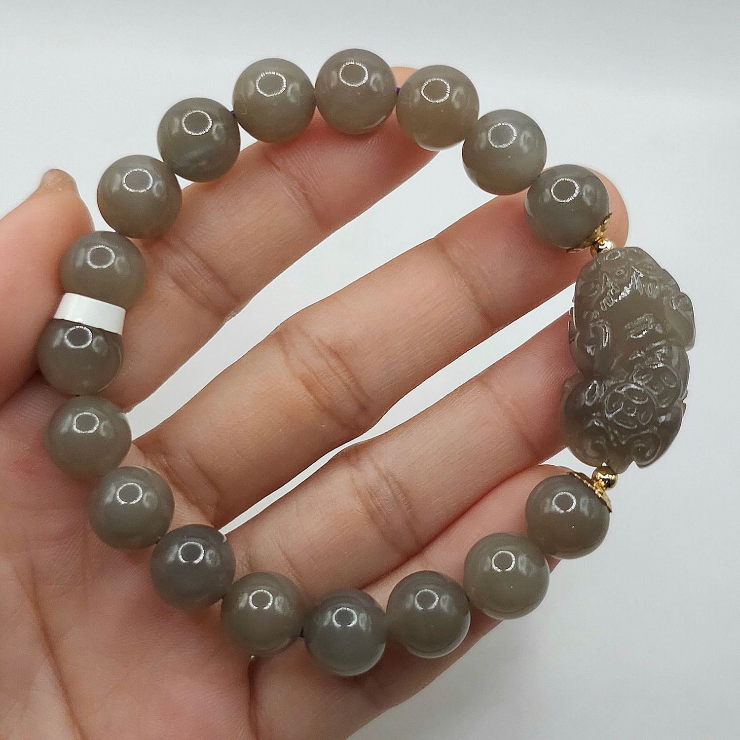 Natural Purple Jade with Dragon Pixiu