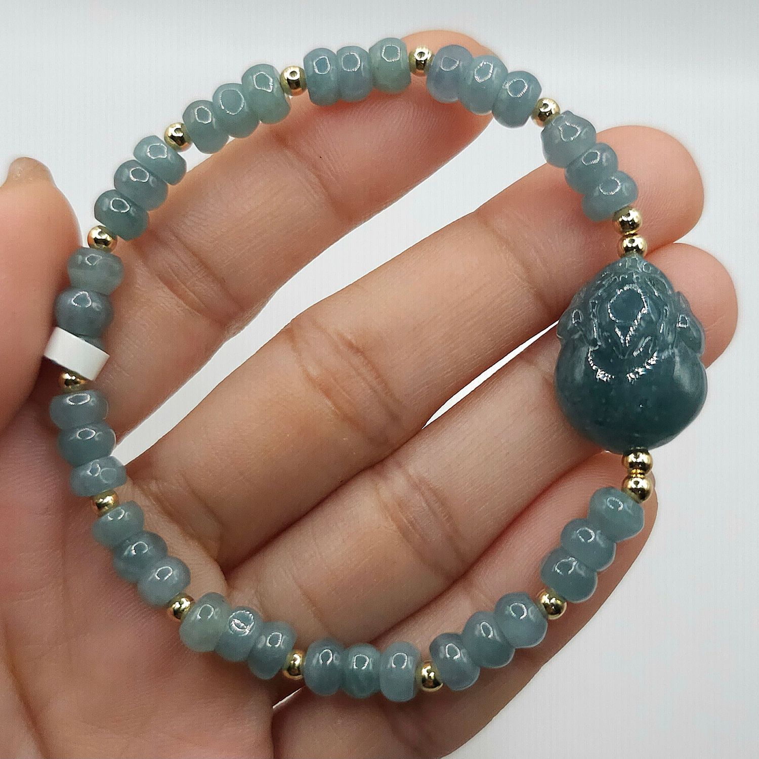 Natural Blue Water Jade with Pixiu