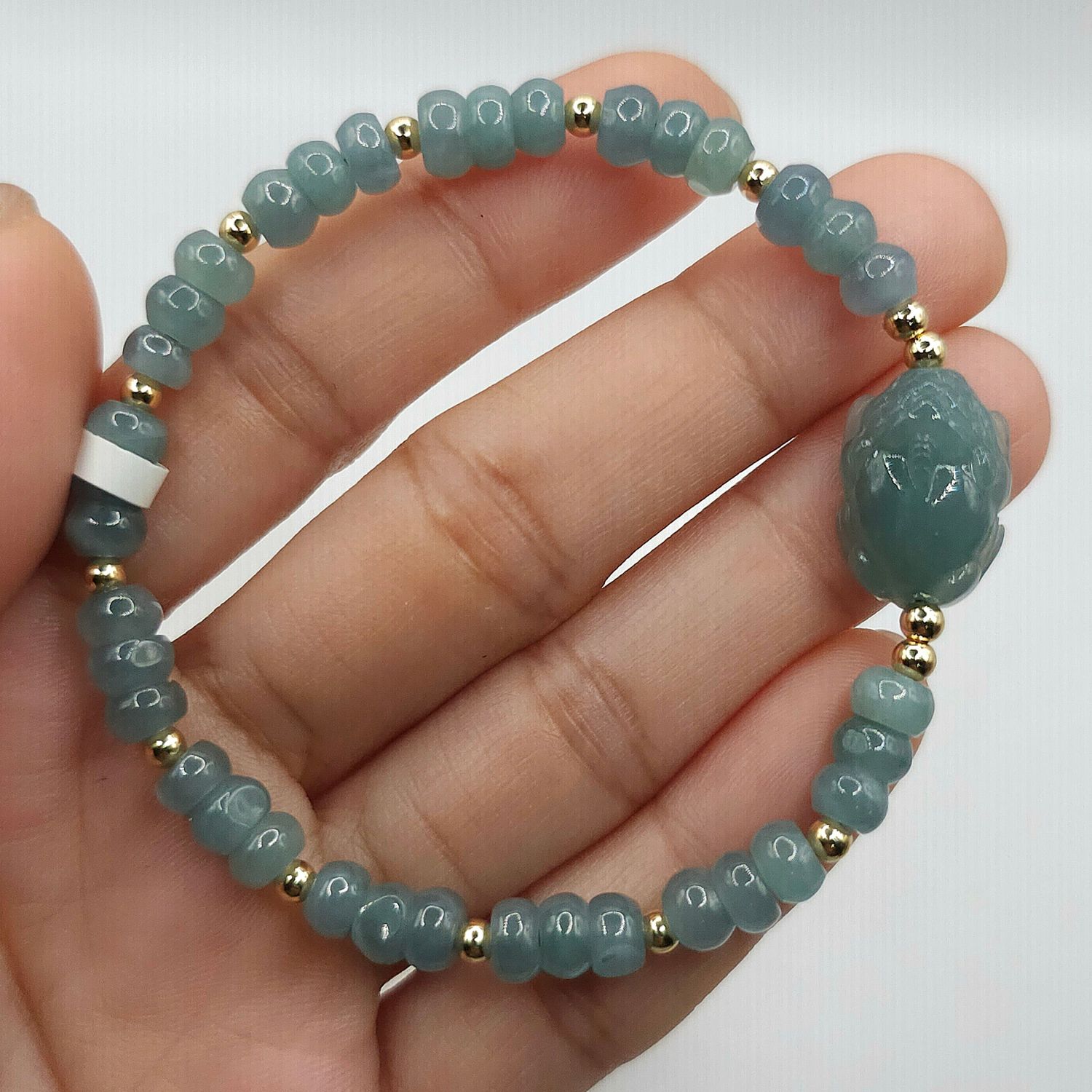Natural Blue Water Jade with Dragon Pixiu