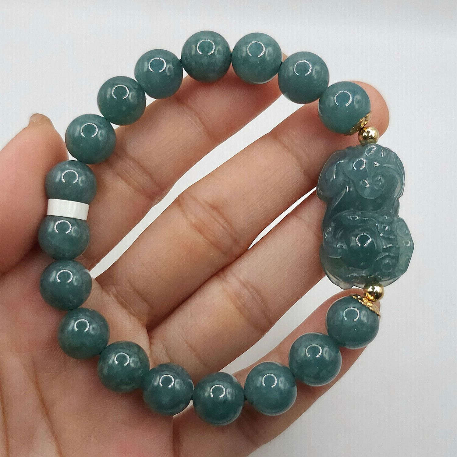 Natural Icy Blue Water Jade with Pixiu