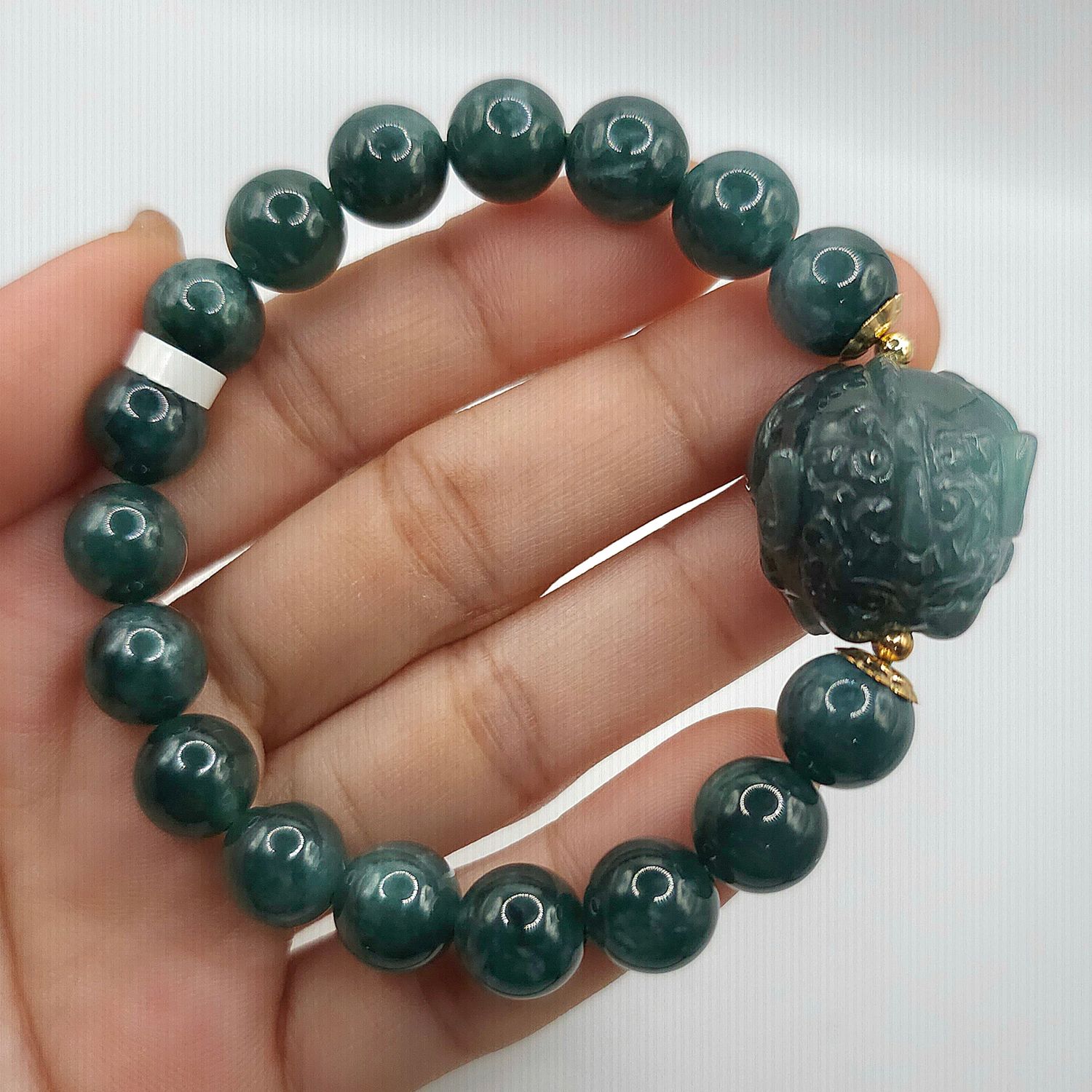 Natural Blue Water Jade with Dragon Pixiu