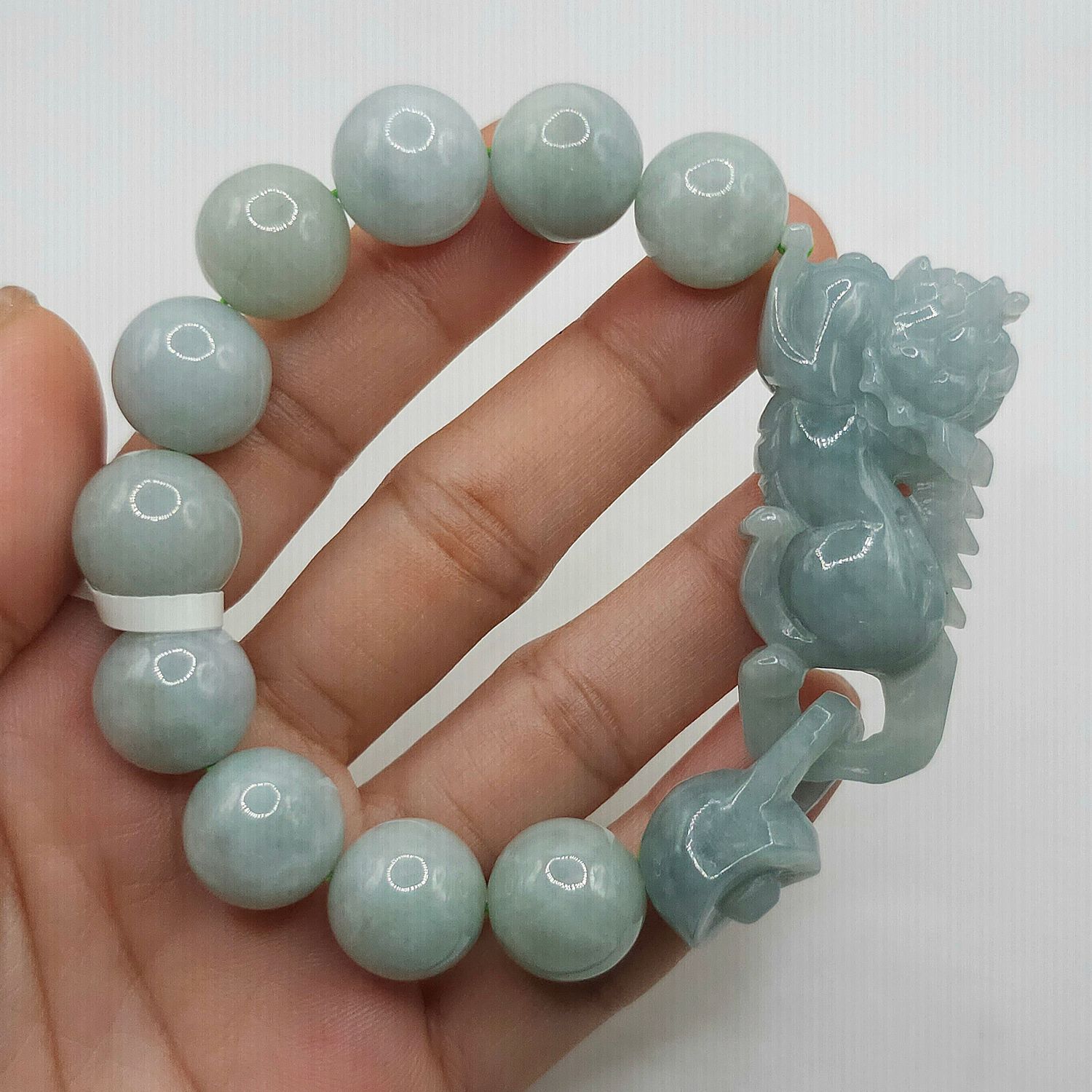 Natural Burma Ice Jade with Dragon Pixiu