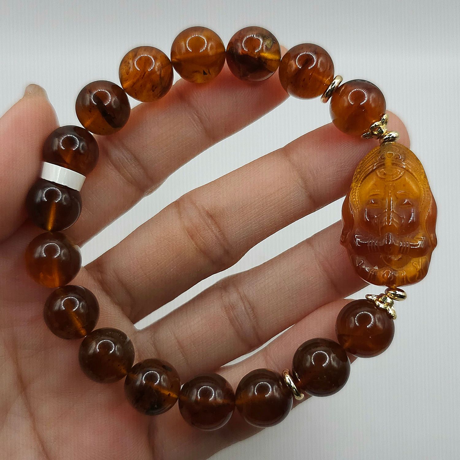 Natural Amber with Ganesha