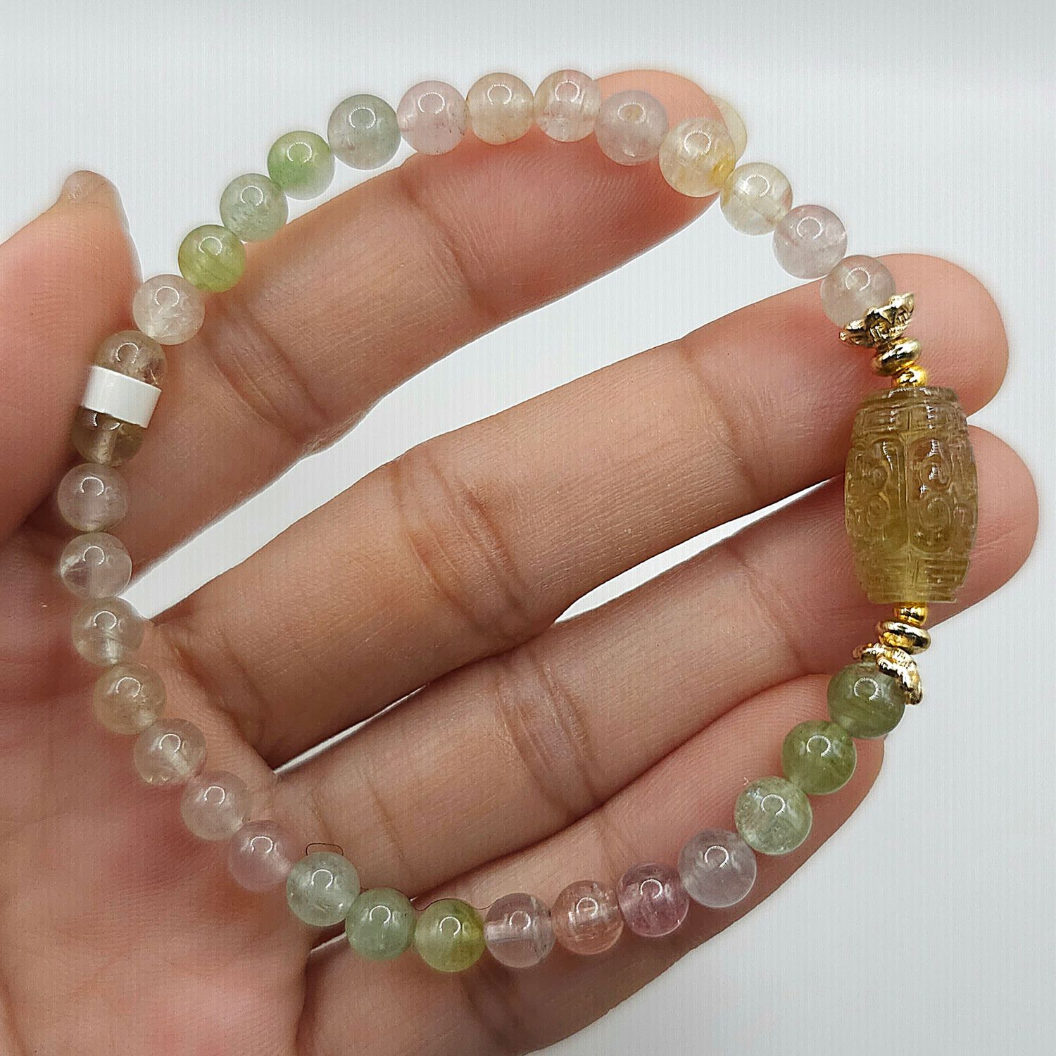 Natural Ice Cream Tourmaline with Lucky Turn