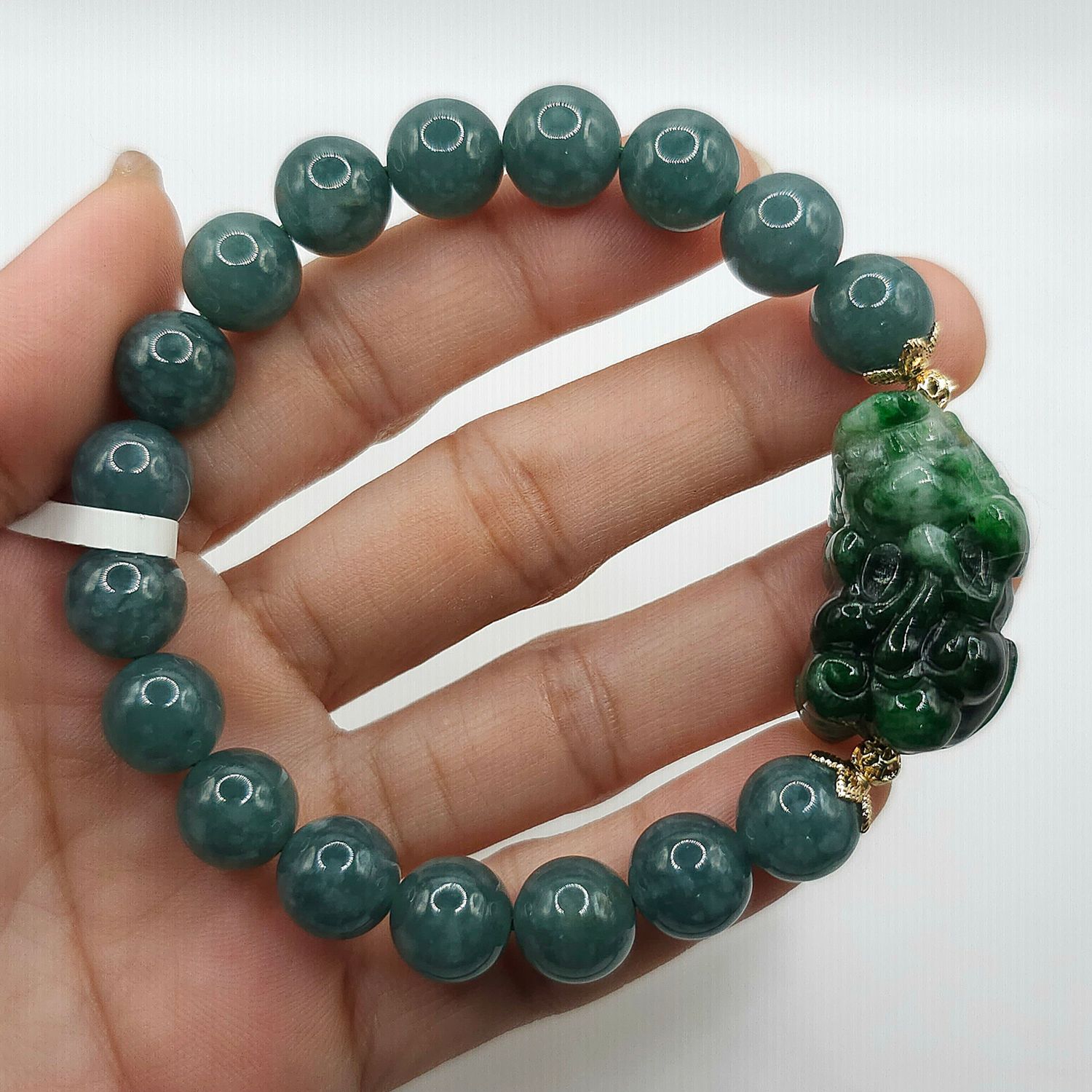 Natural Blue Water Jade x Pixiu Imperial Green Jade