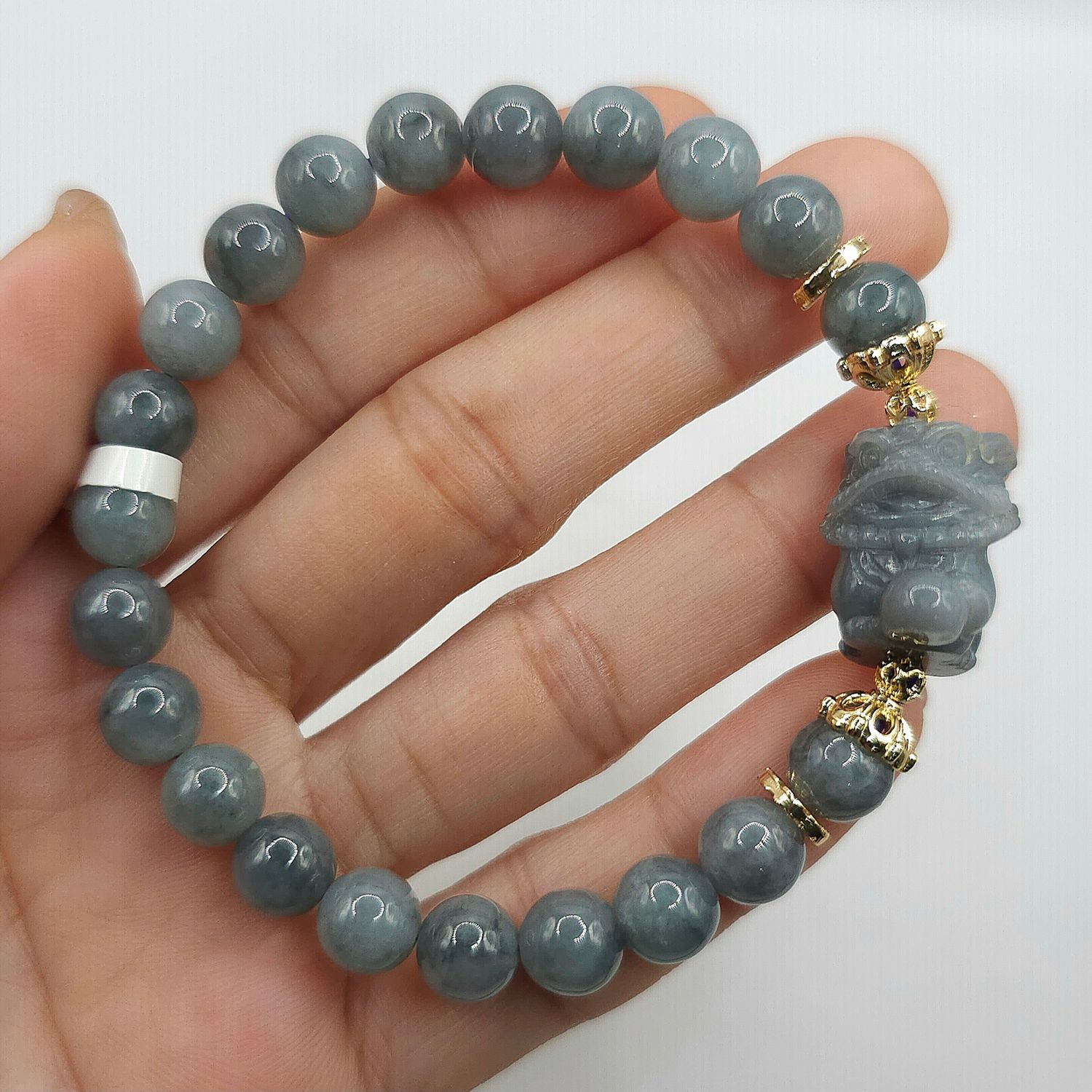 Natural Wuji Jadeite With Dancing Lion