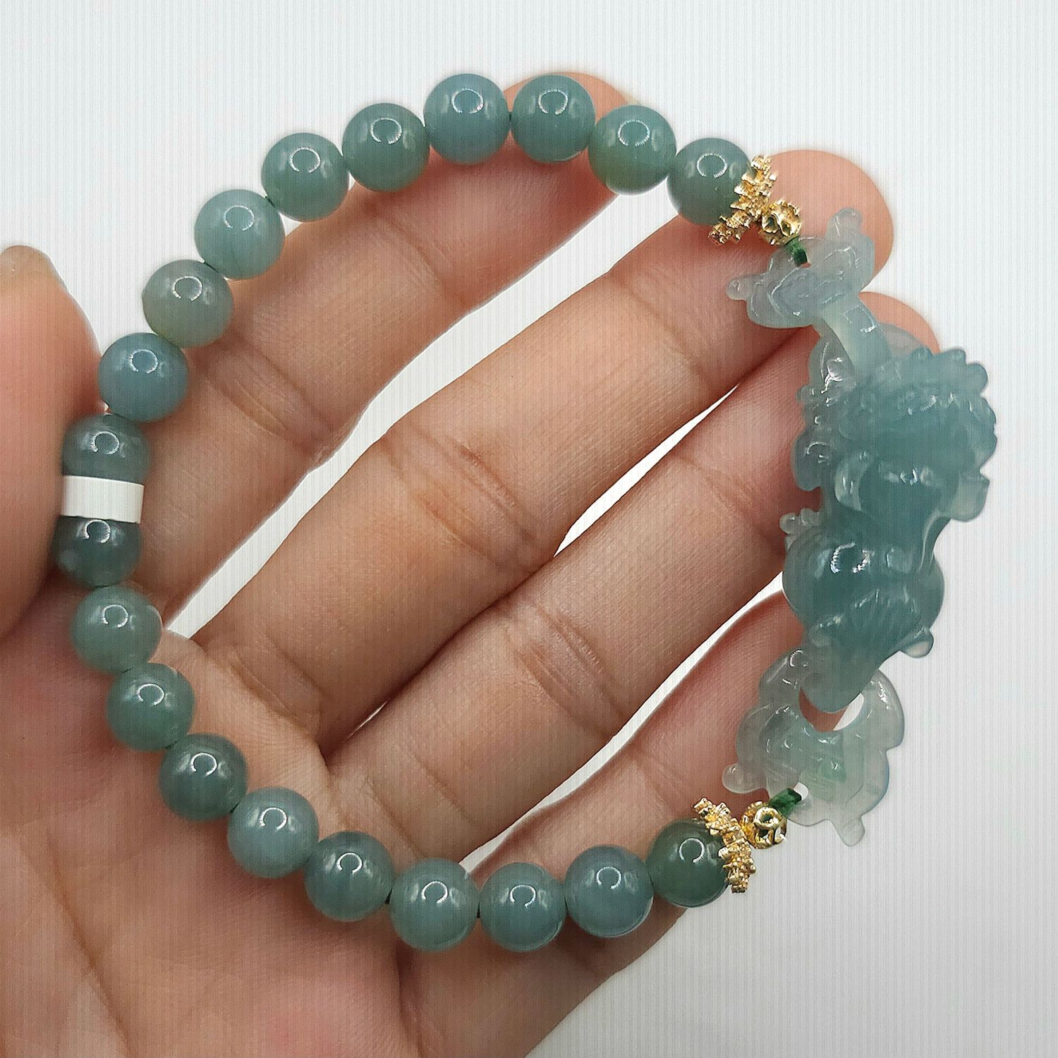 Natural Icy Blue Water Jade with Pixiu