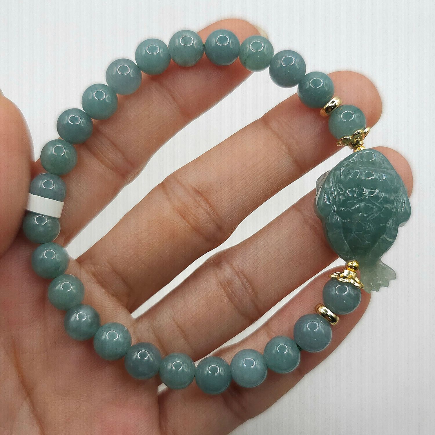 Natural Blue Water Jade with Dragon Pixiu