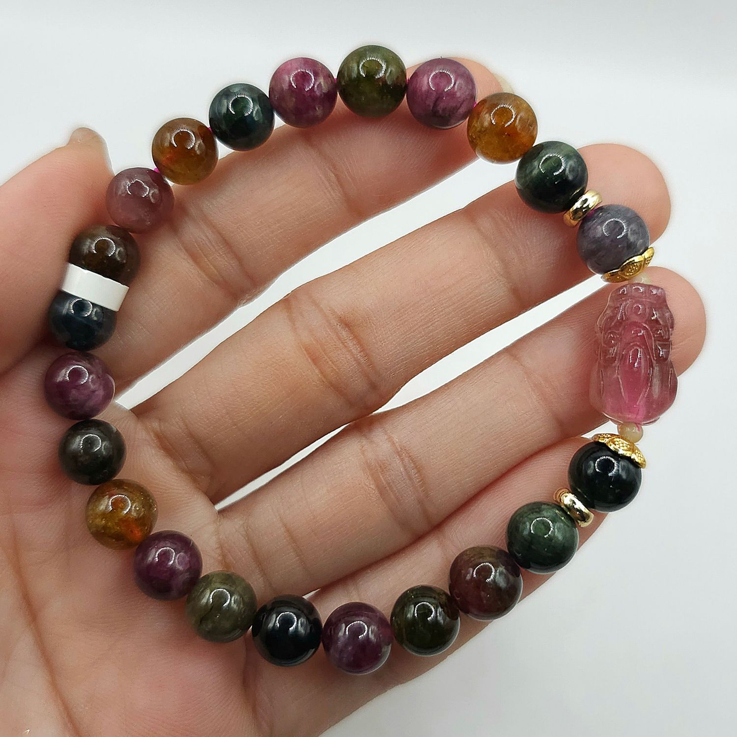 Natural Black Rose Tourmaline with Pixiu
