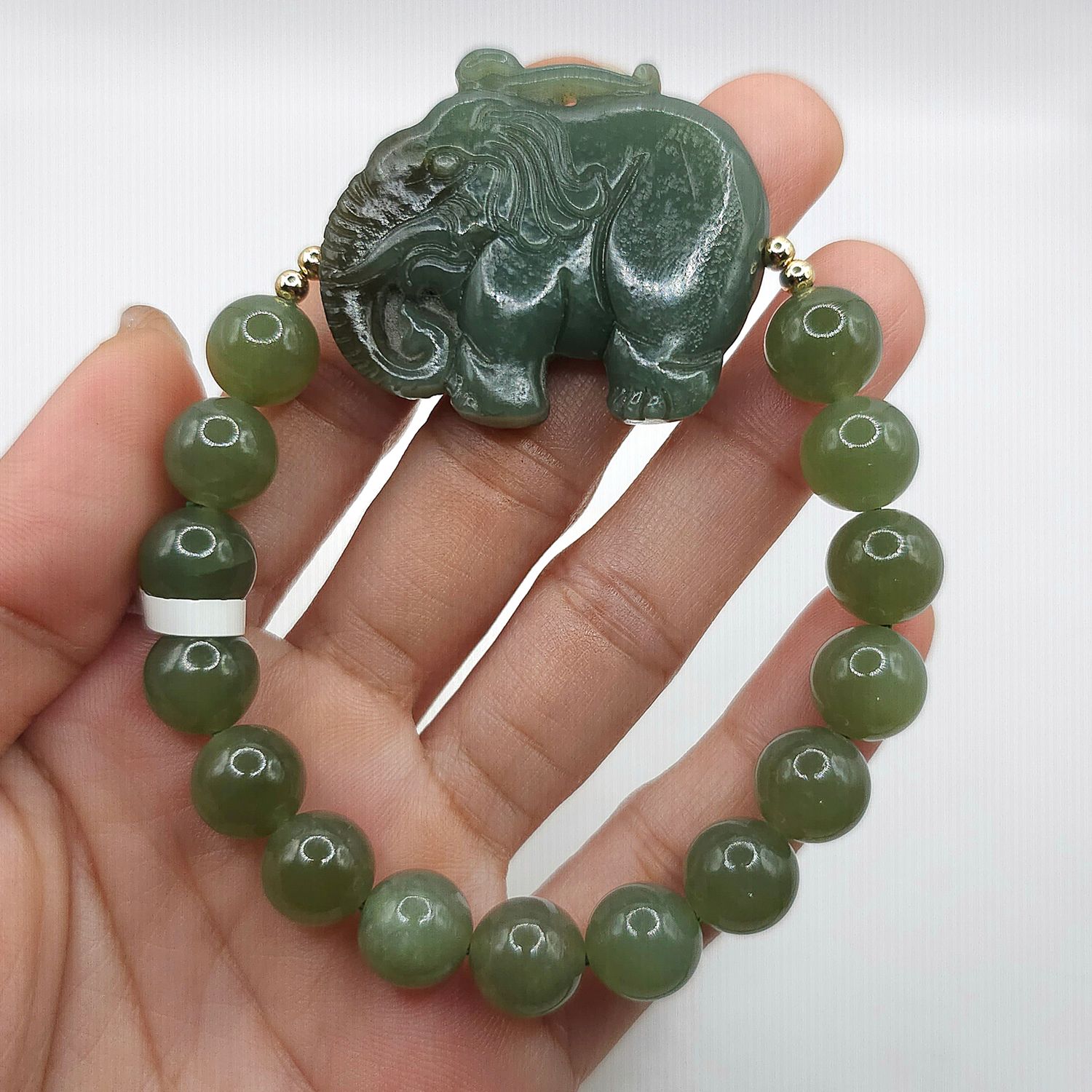 Natural Hetian Jade with Elephant