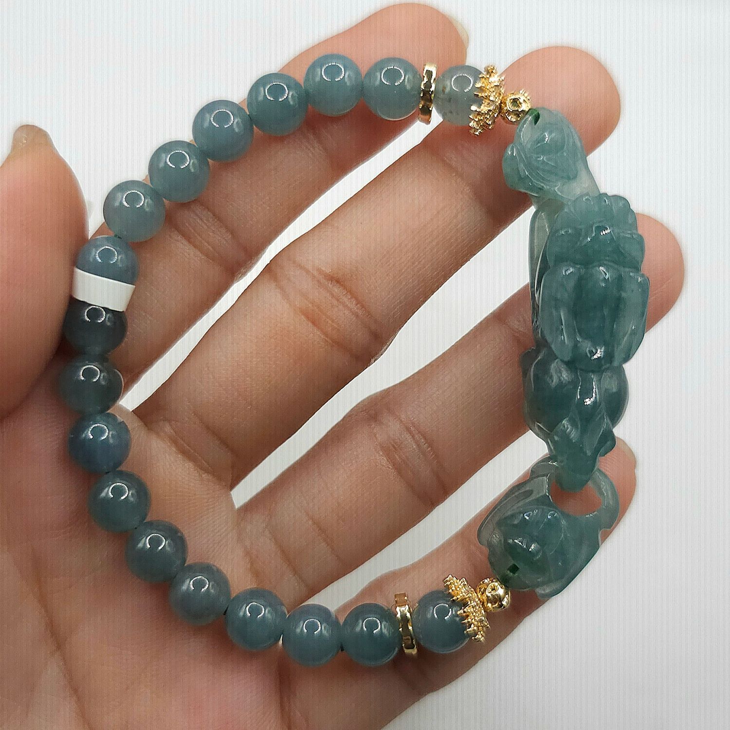 Natural Blue Water Jade with Pixiu