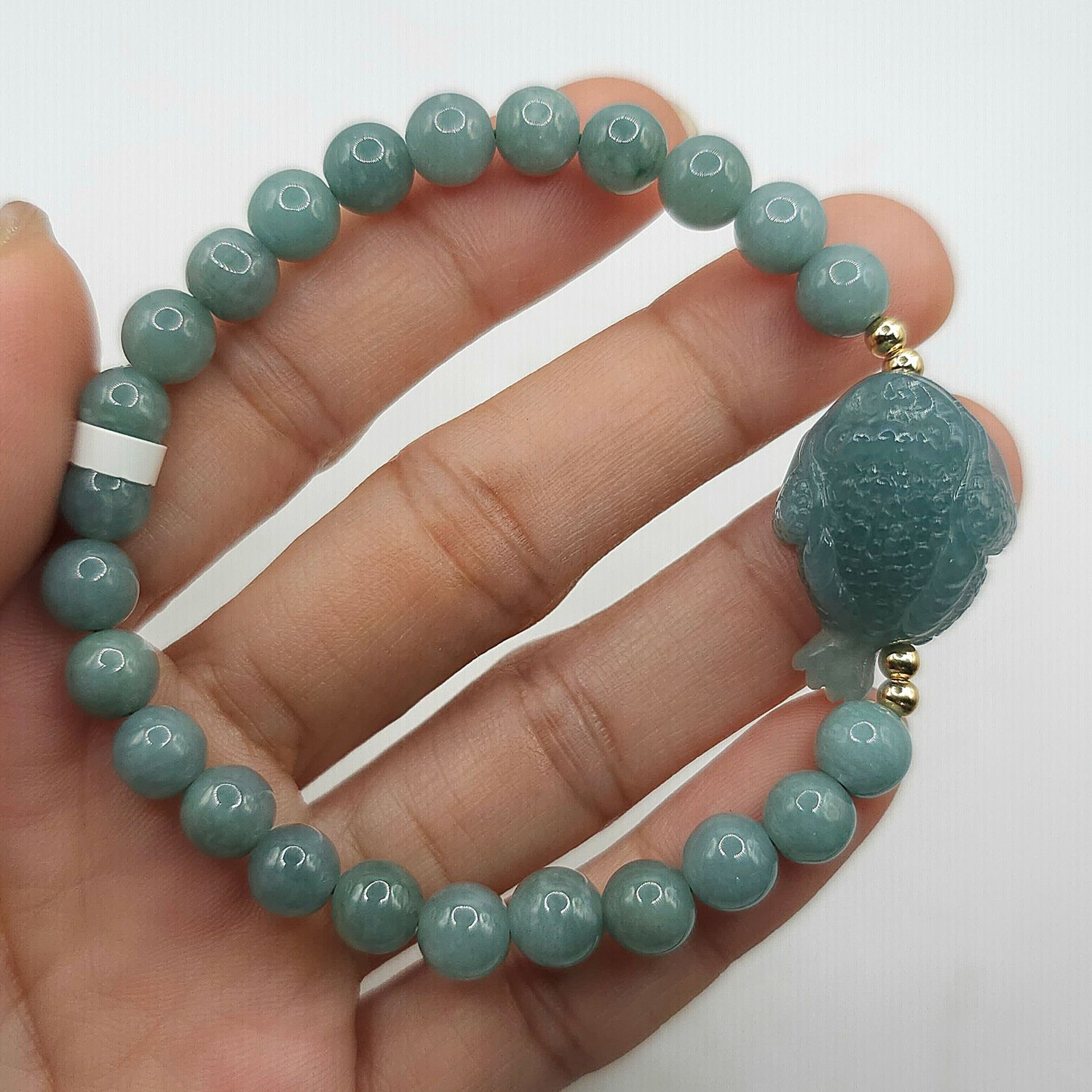 Natural Blue Water Jade with Dragon Pixiu