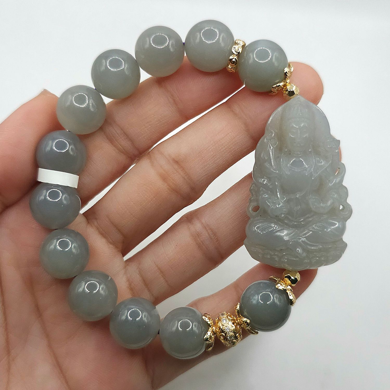 Natural Purple Burma Jade with Ganesha