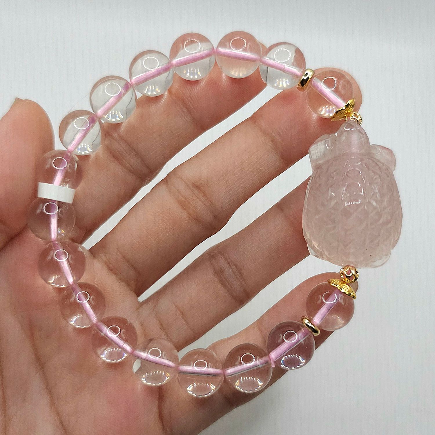 Natural Rose Quartz with Money Turtle