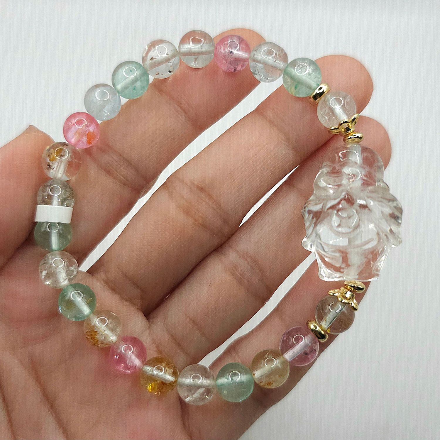 Natural Colorful Topaz x Buddha Clear Quartz
