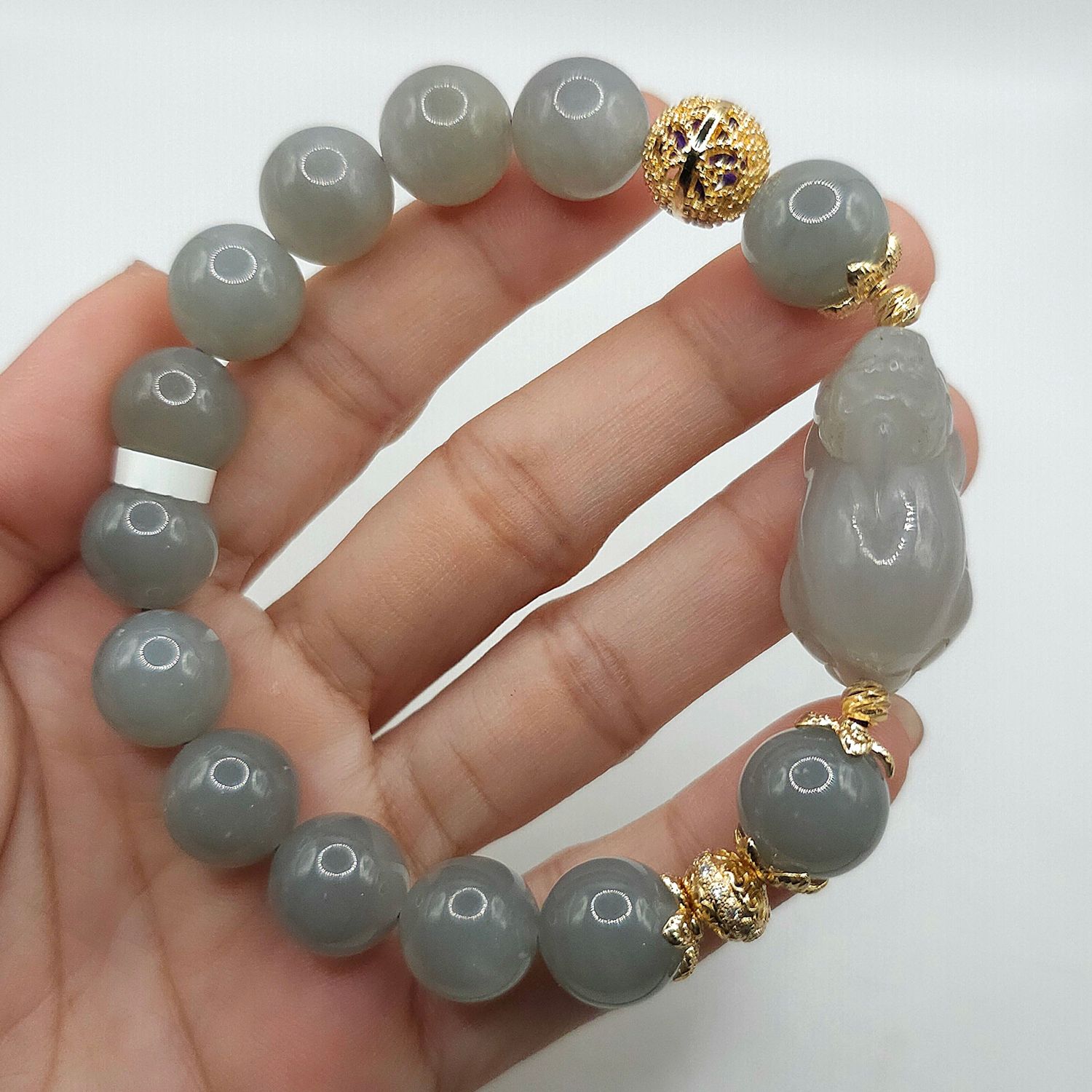 Natural Purple Burma Jade with Pixiu