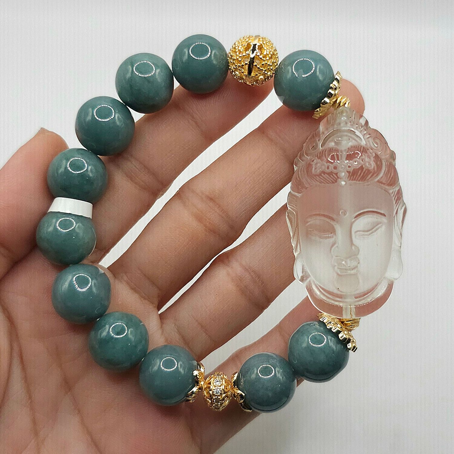 Natural Burma Jade x Guanyin Clear Quartz