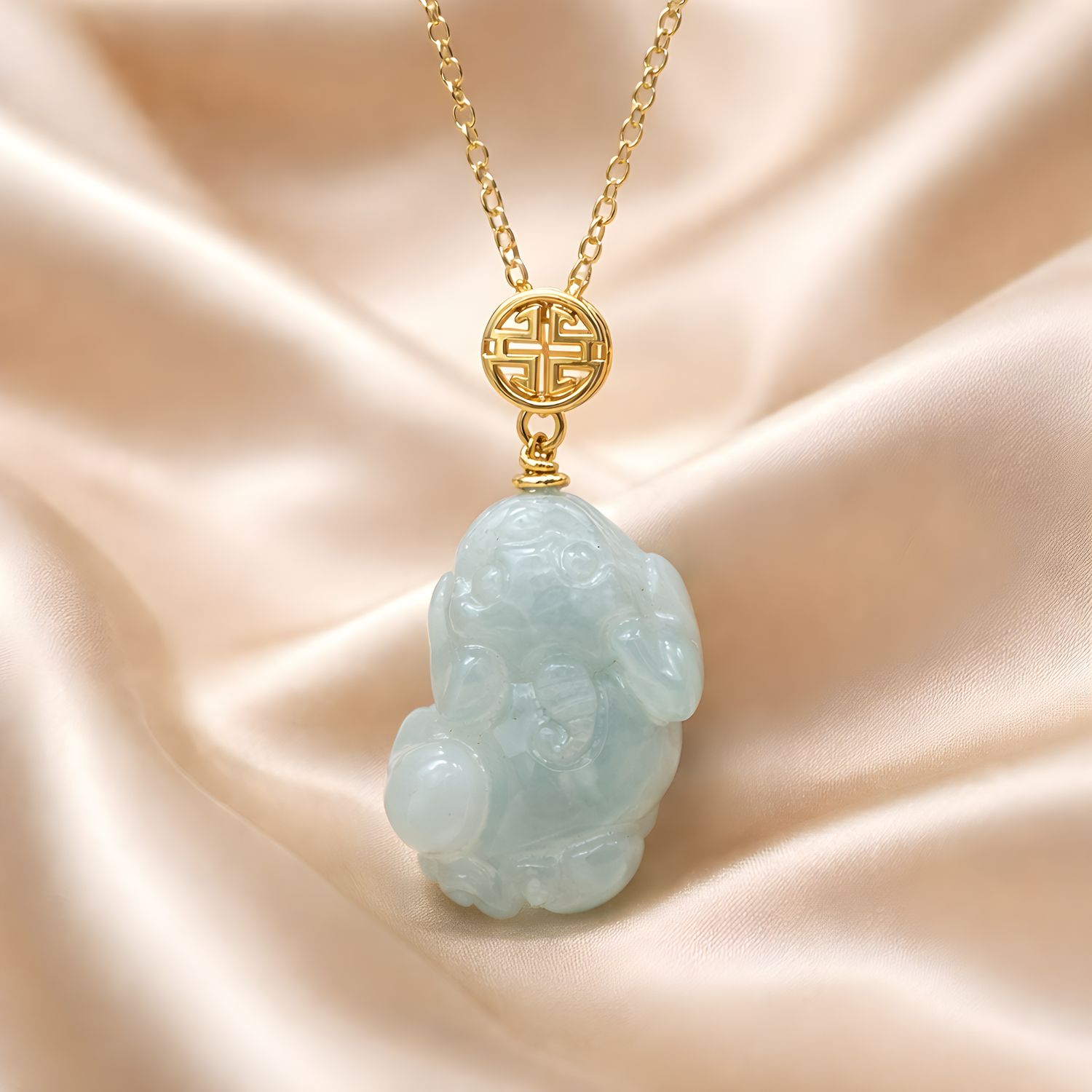Natural Burma Jade Pixiu Necklace