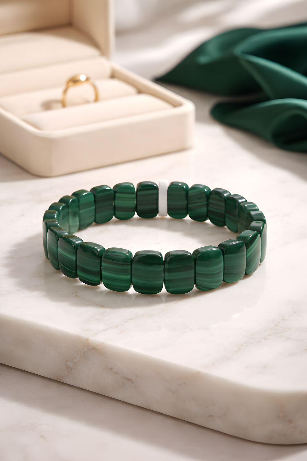 Natural Malachite Soft Bangle