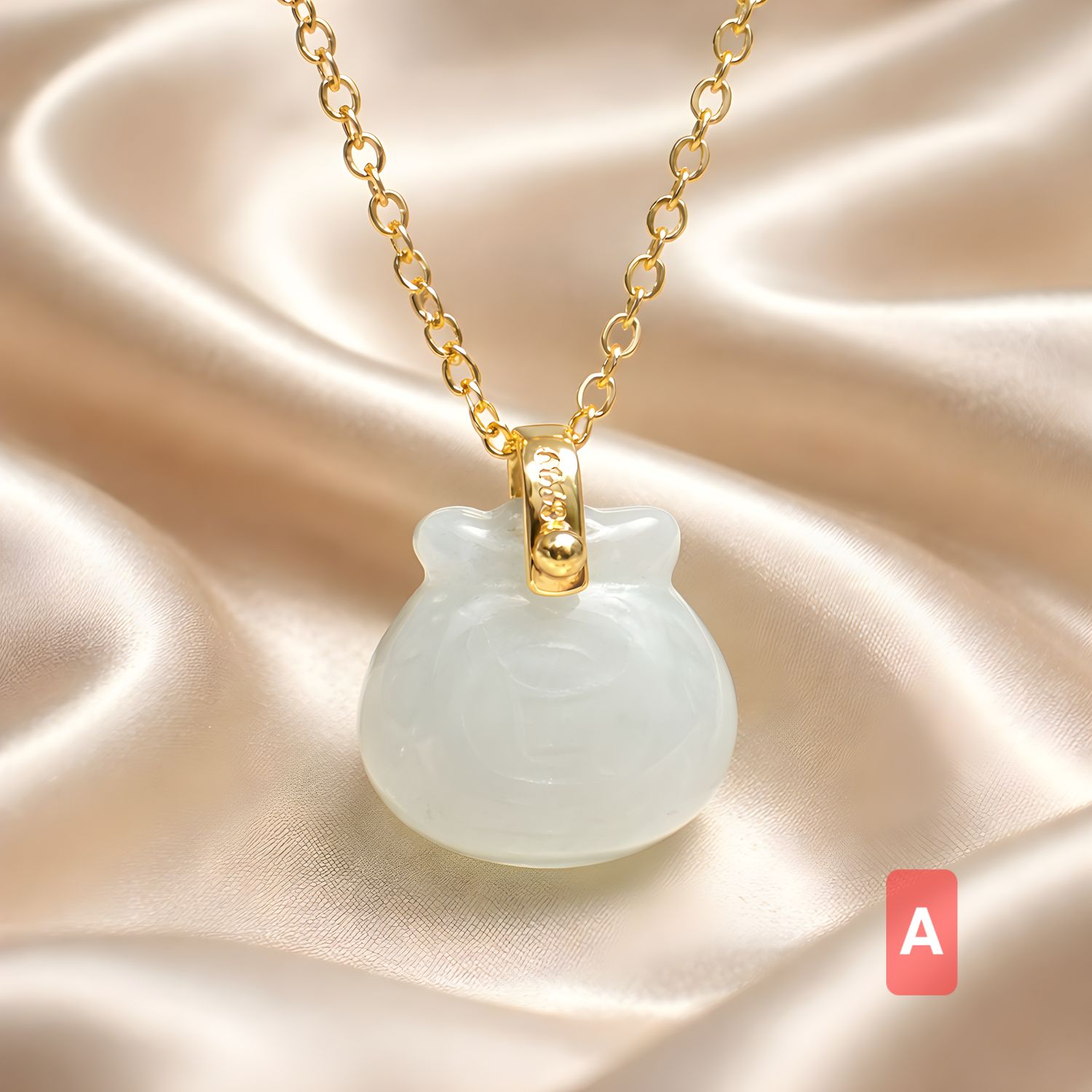 Natural Burma Ice Jade Money Bag Necklace