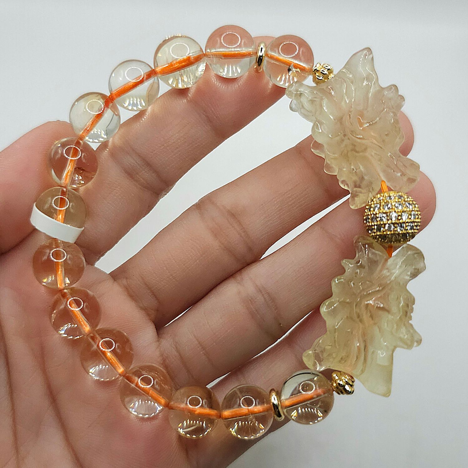Natural Citrine with Double Dragon