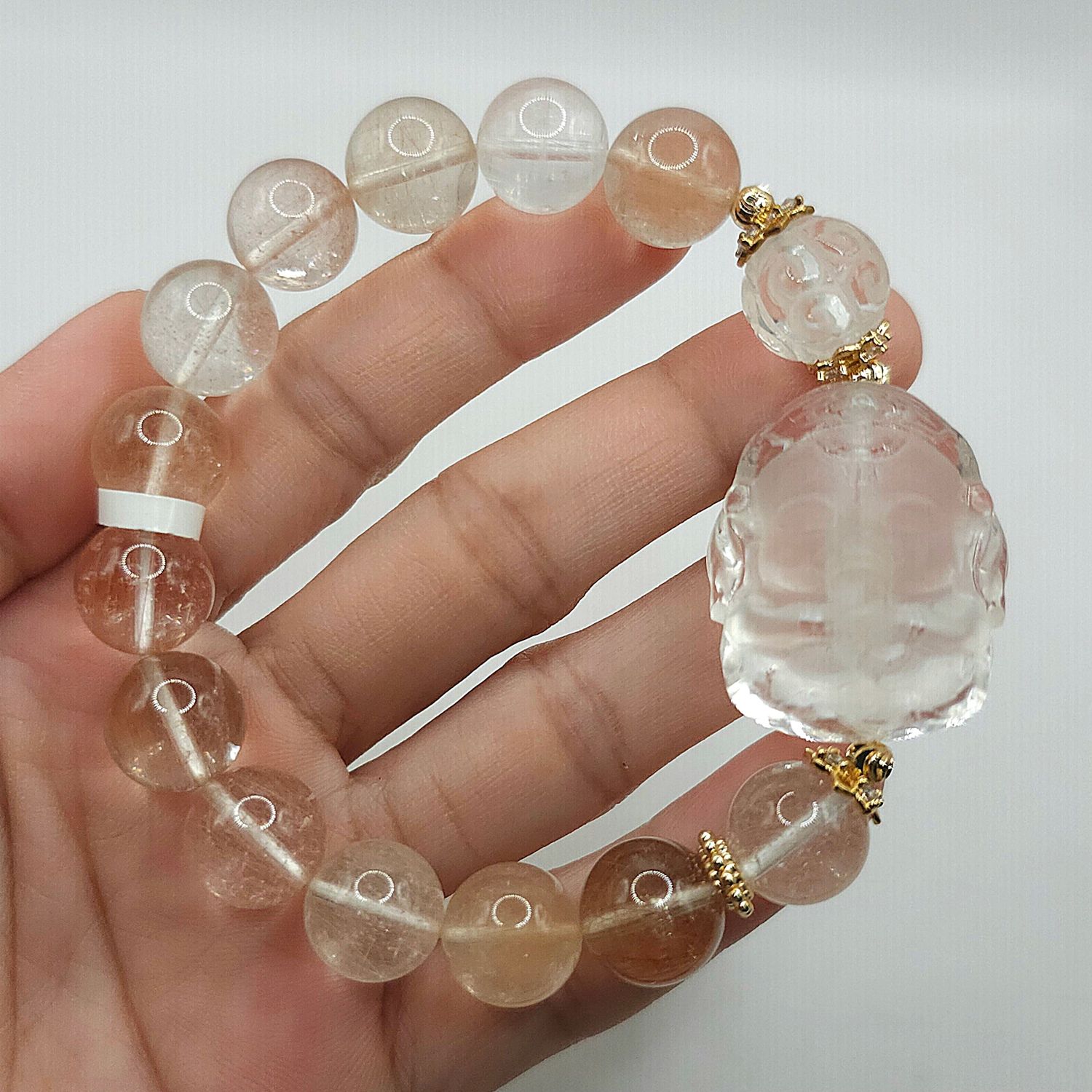 Natural Hair Rabbit x Ganesha &amp; Lucky Turn Clear Quartz