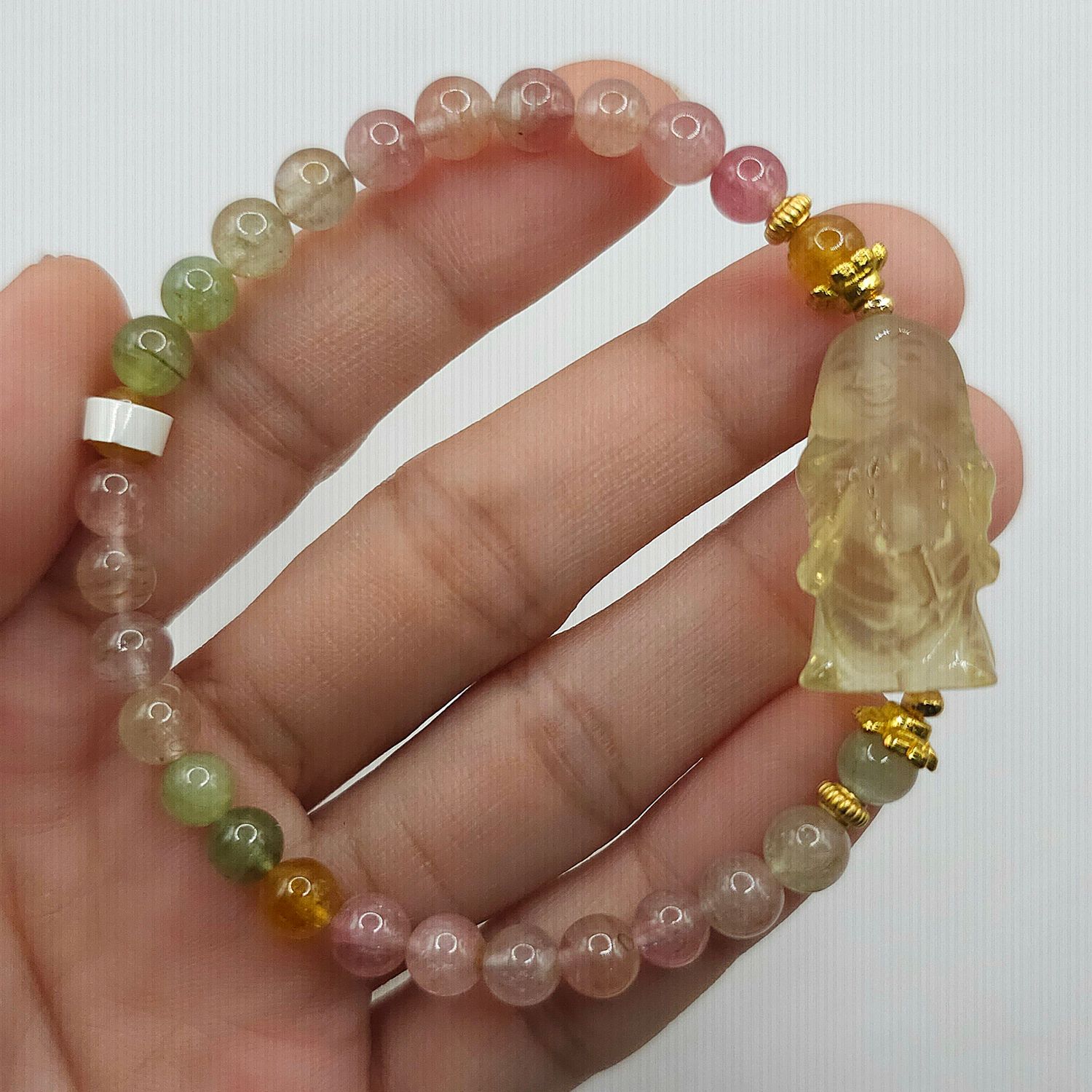 Natural Ice Cream Tourmaline x Buddha Citrine