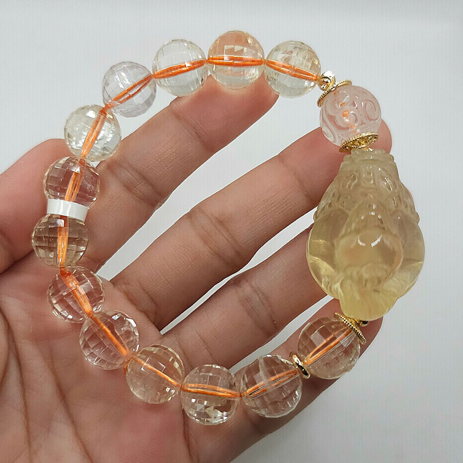 Natural Citrine with Dragon Pixiu &amp; Lucky Turn