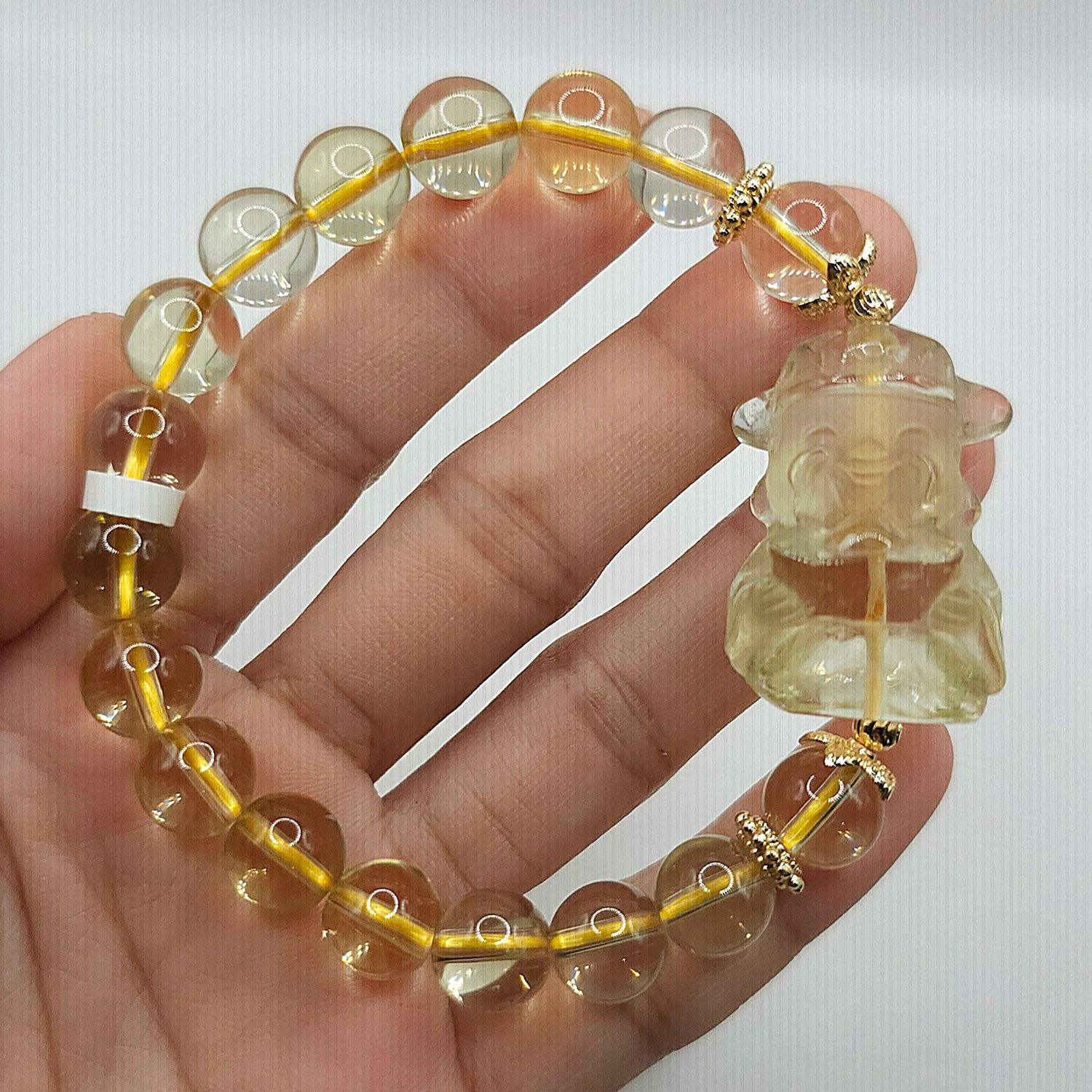 Natural Citrine with God of Wealth