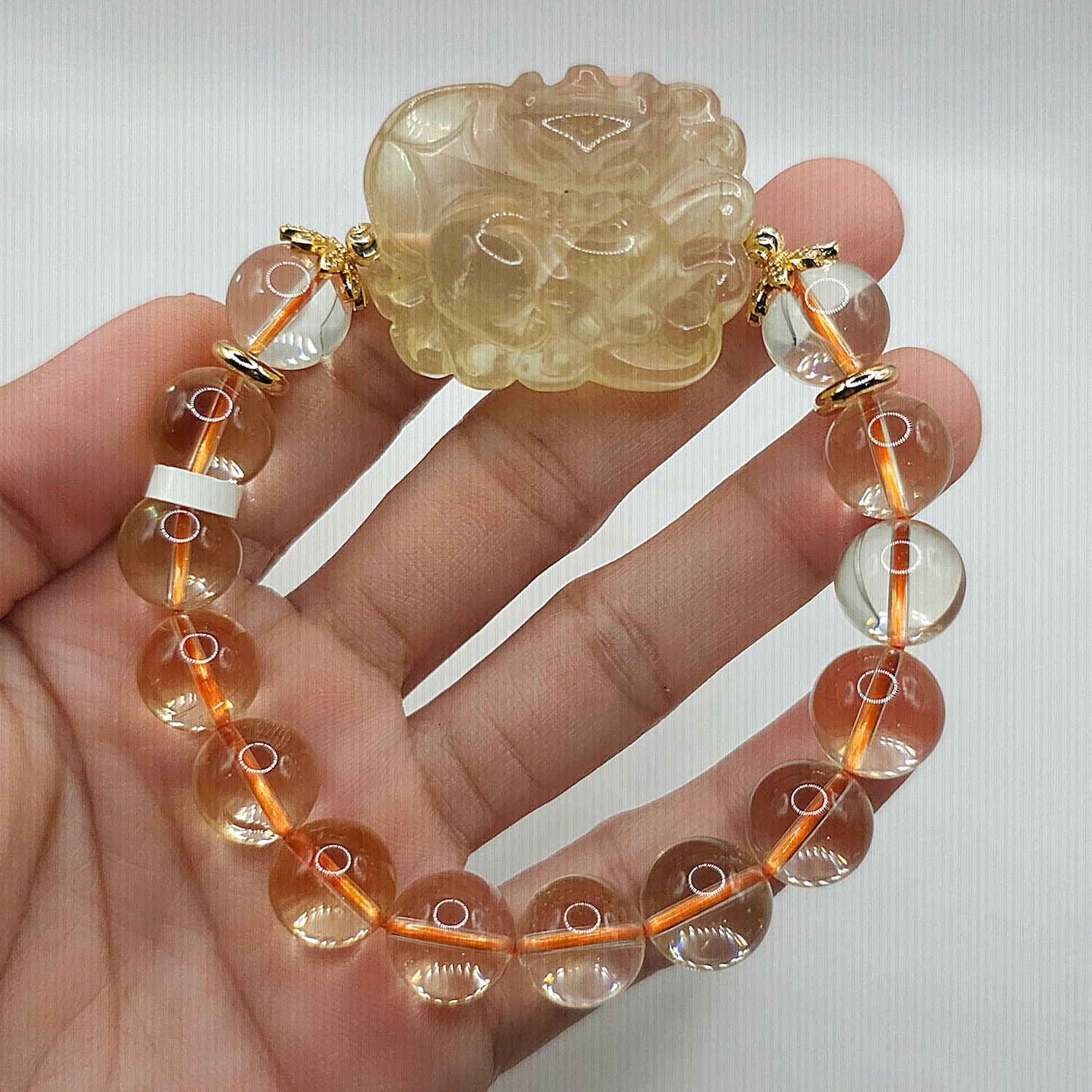 Natural Citrine with 9 Tail Fox