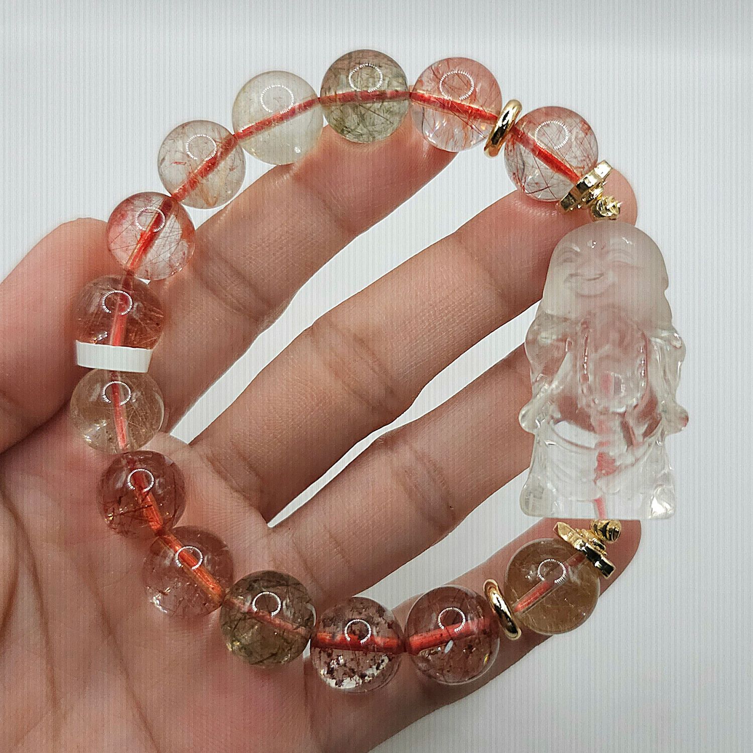 Natural Colorful Ruti x Buddha Clear Quartz