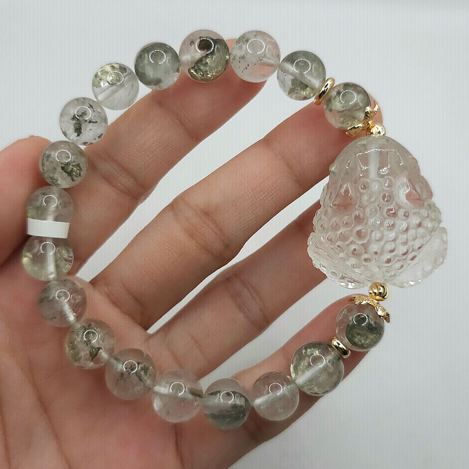 Natural Pyrite x Toad Clear Quartz