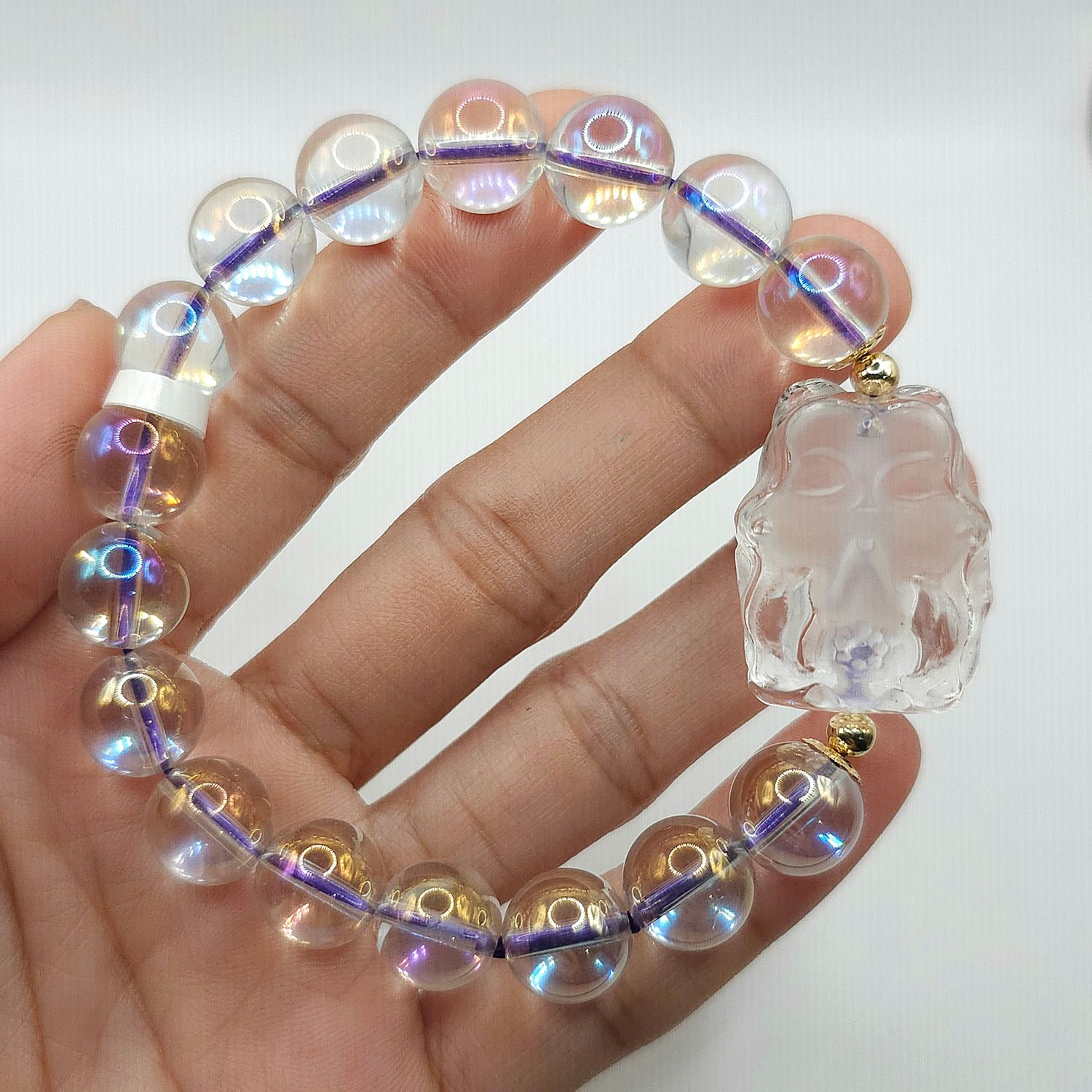 Natural Aura Quartz with 9 Tail Fox