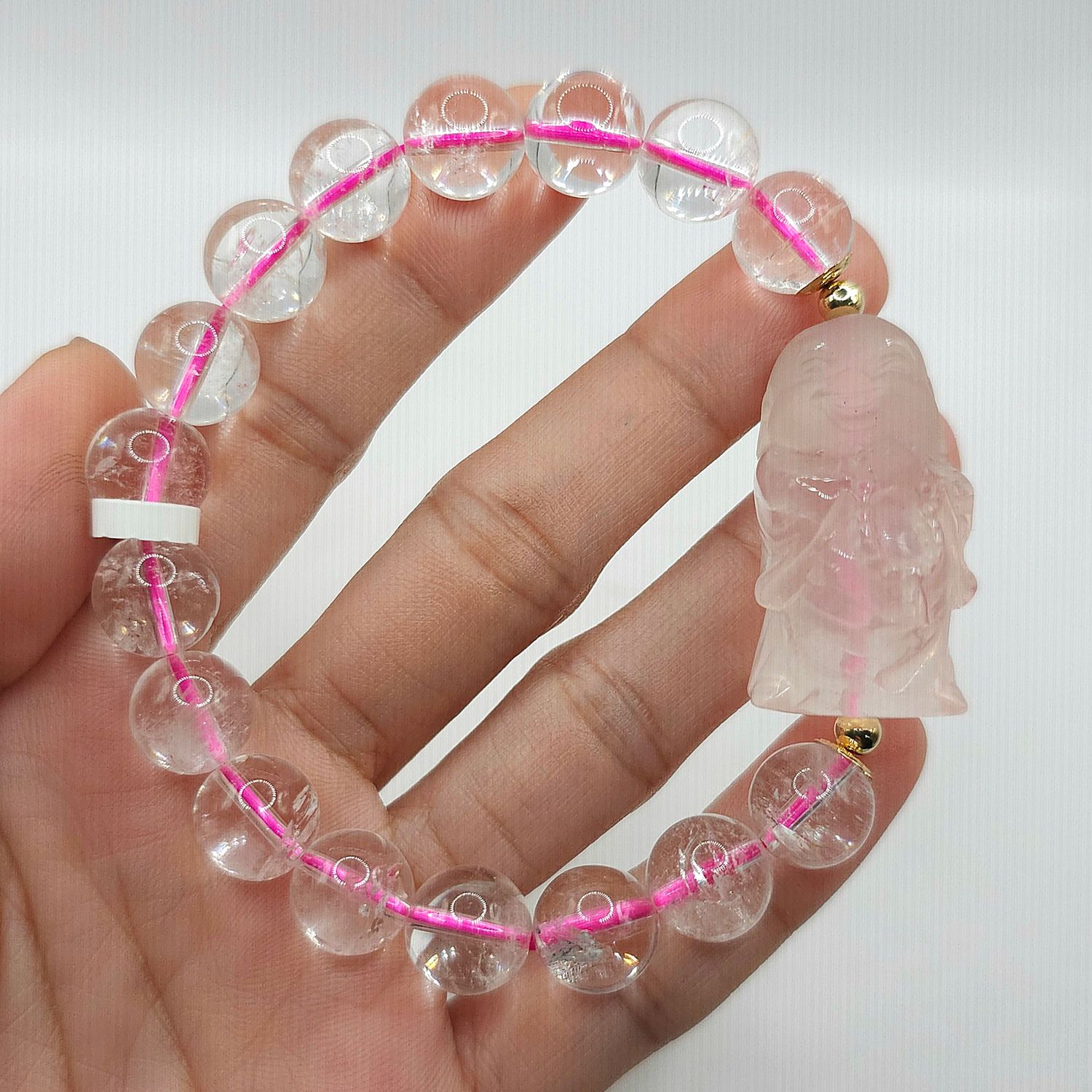 Natural Rose Quartz with Buddha