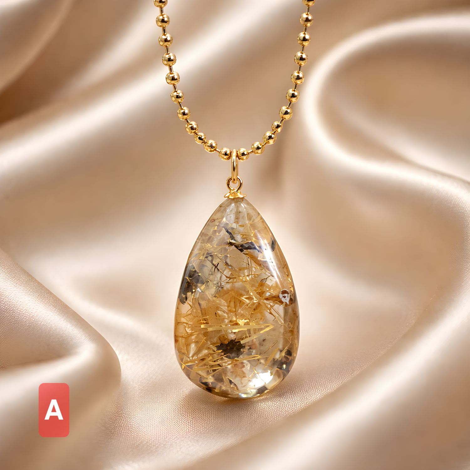 Natural Golden Titanium Ruti Necklace