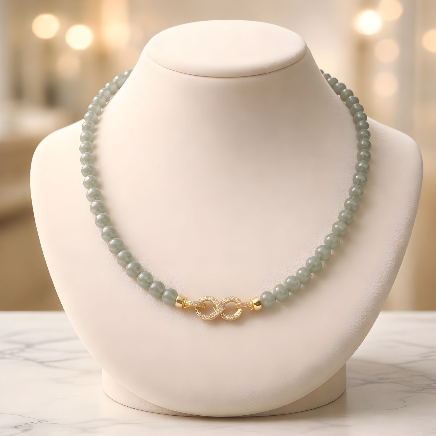 Natural Icy Burma Jade Necklace