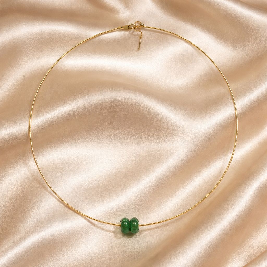 Natural Hetian Jade Lotus Necklace